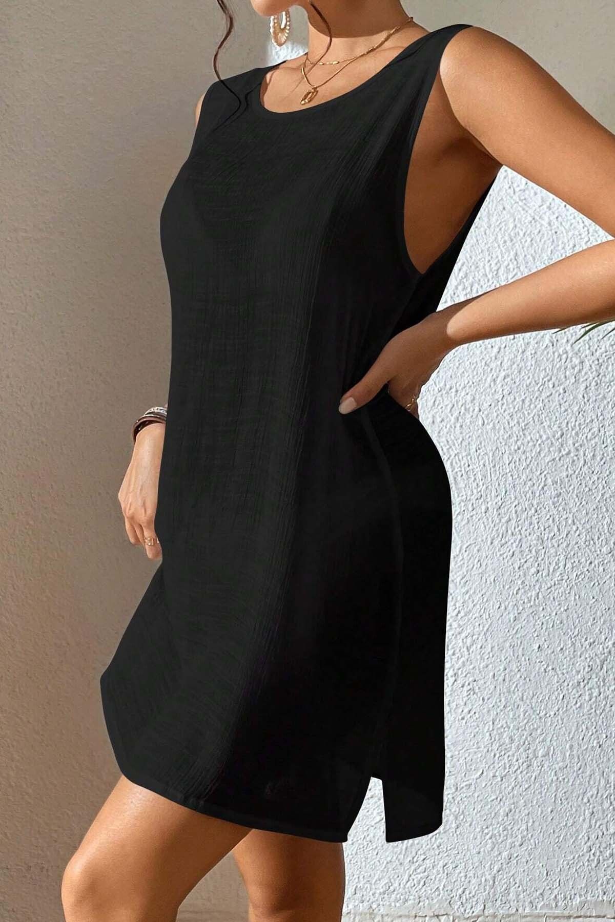 Angelsin-Beach Dress - Backless and Slit Pareo 4