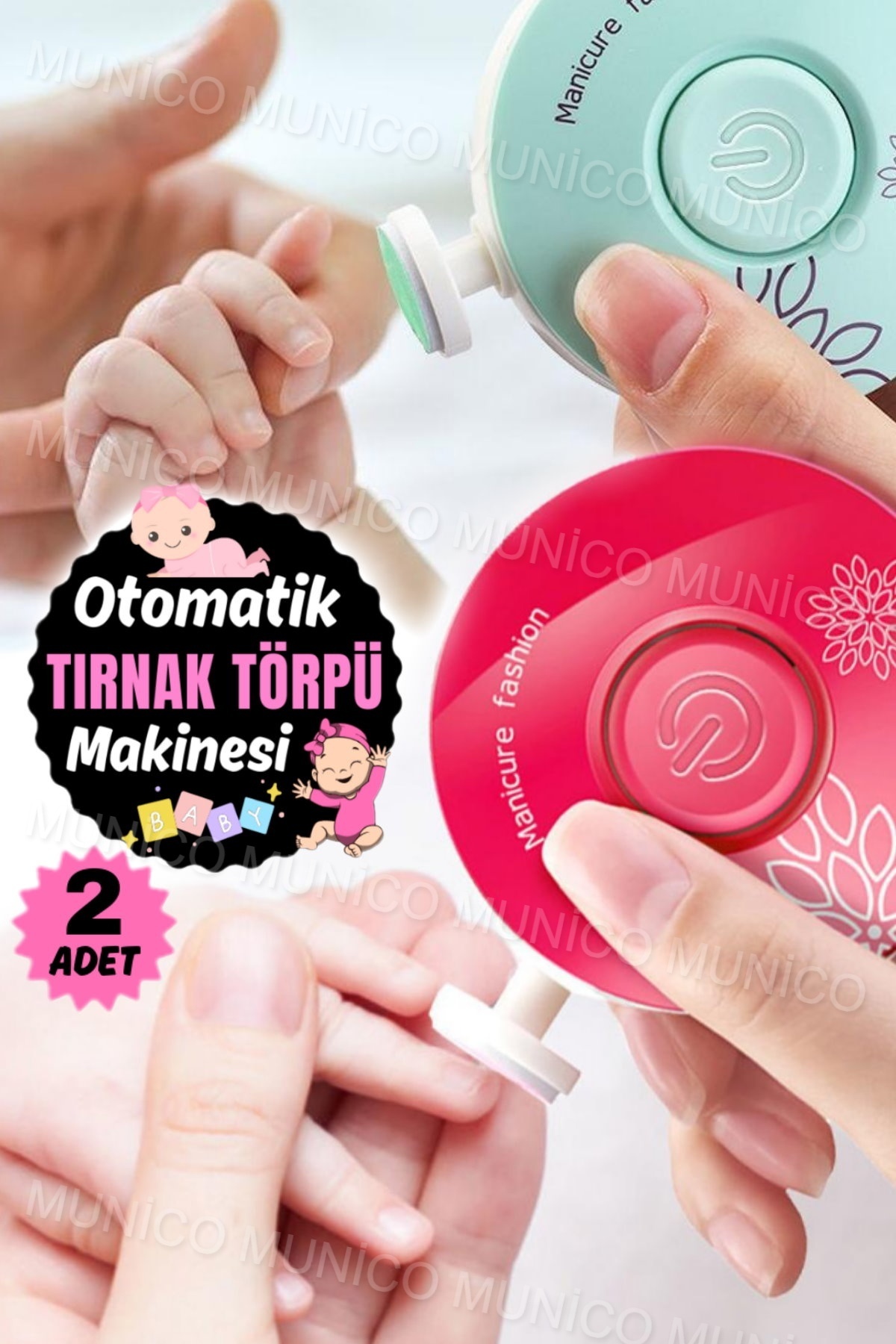 Genel Markalar 2 Adet Yenidoğan Bebek Bakımı Zarar Vermez Güvenli Set Bakımı için Bebek Elektrikli Tırnak Törpü fotoğrafı 5 (önizleme)