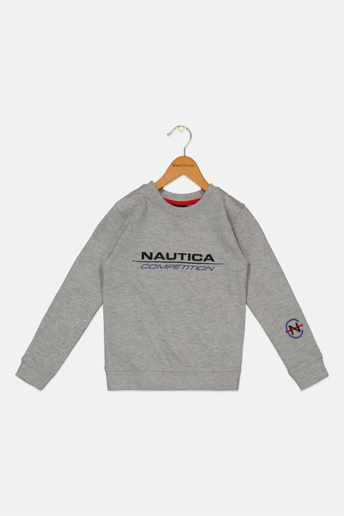 Nautica-Toddlers Boy Embroidered Logo Sweatshirt, Grey 1