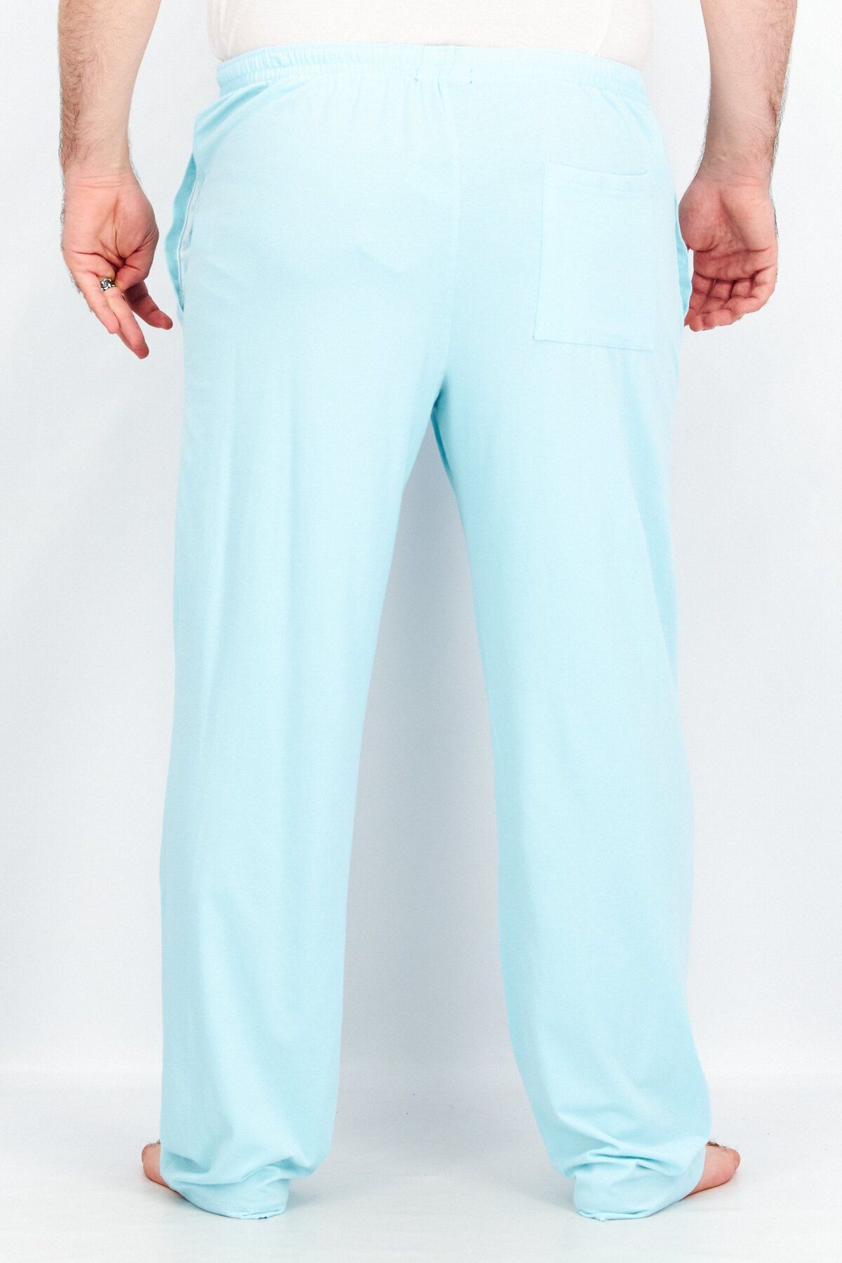 Alfani-Men Solid Drawstring Pyjama Pants, Turquoise 3