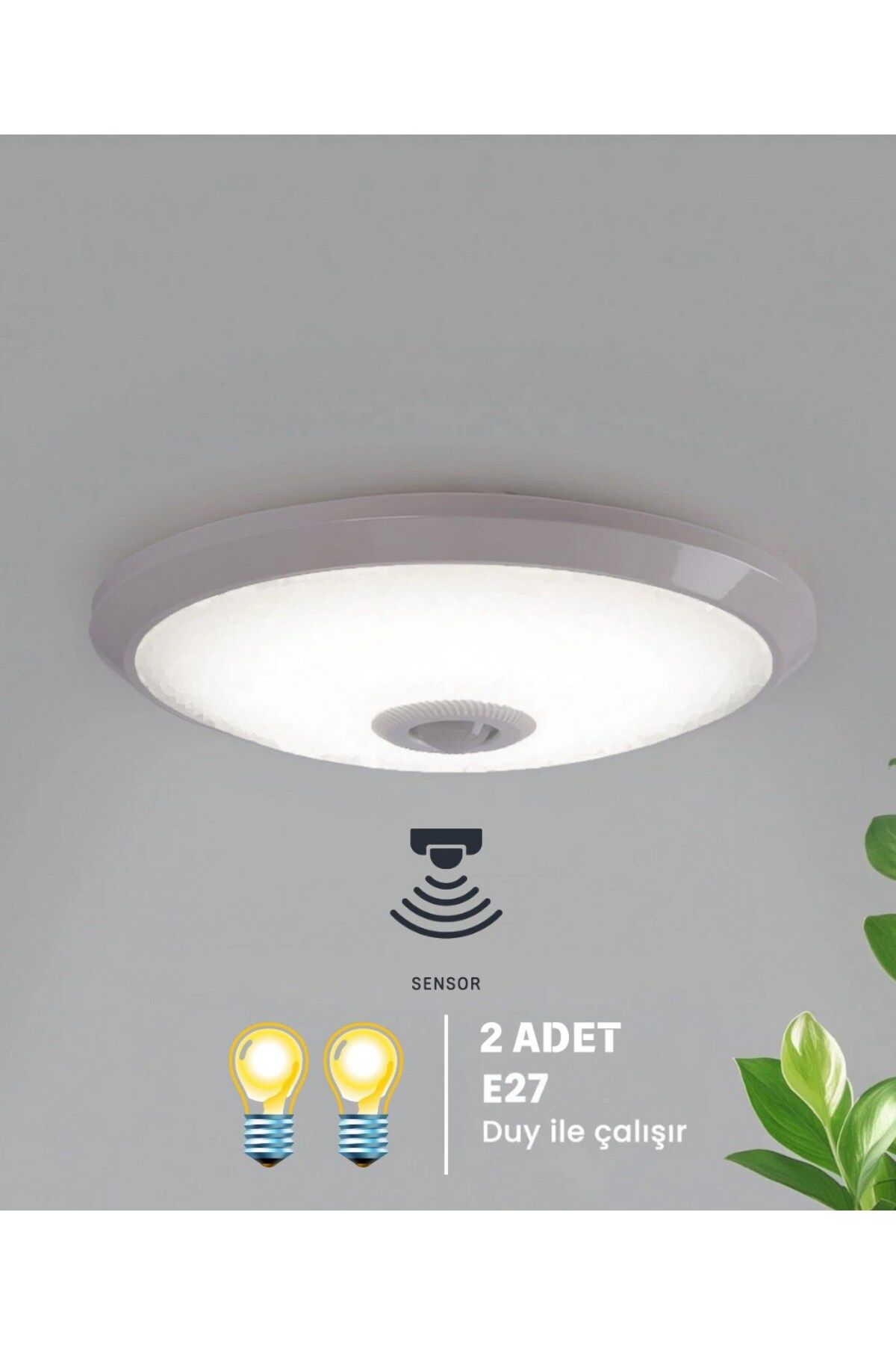 AC AYDINLATMA-Plastic Luminaire with 2 Lampholders and Motion Sensor (E27 Lampholder) 1