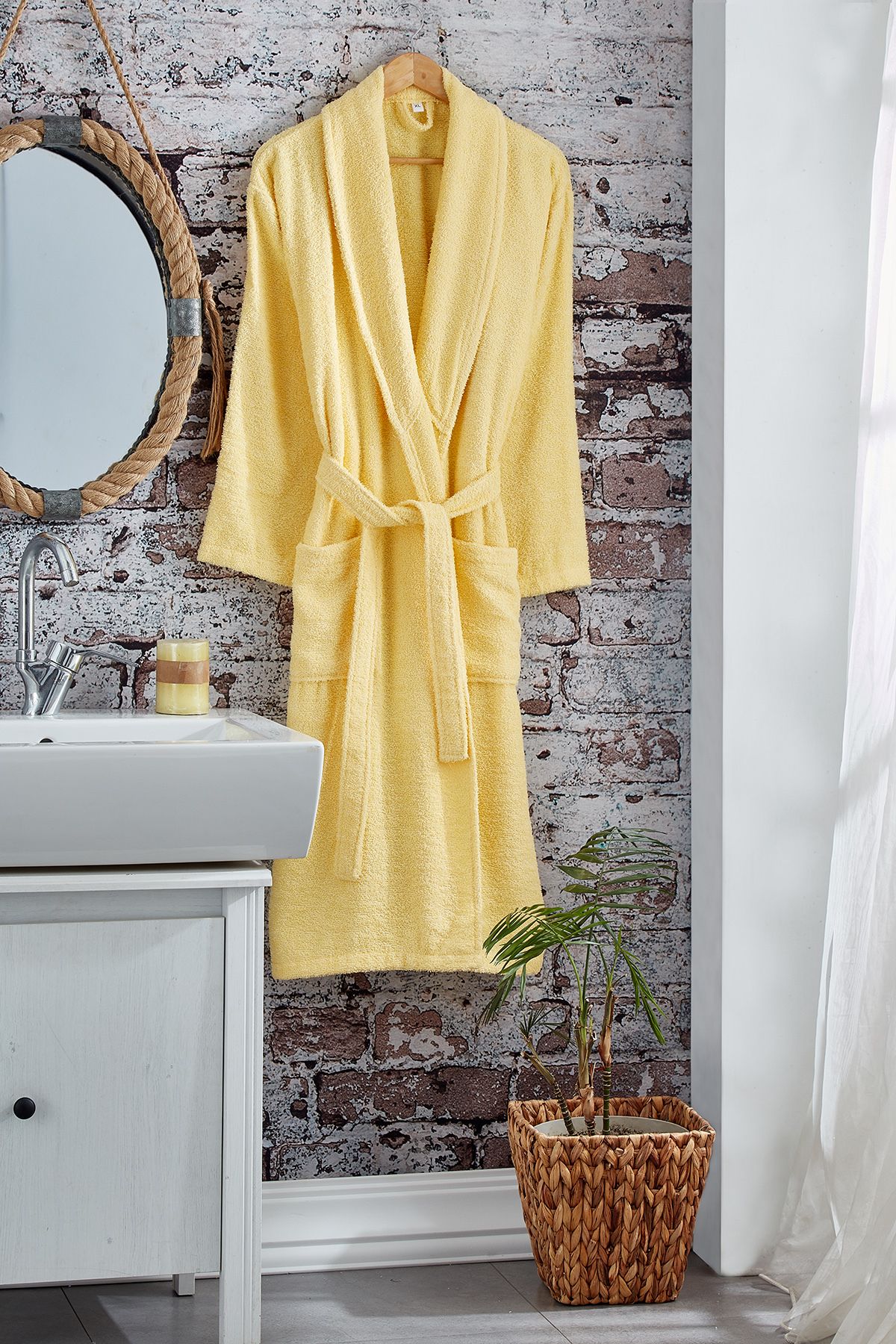 Komfort Home-Cotton Bathrobe - Size M - Yellow 1