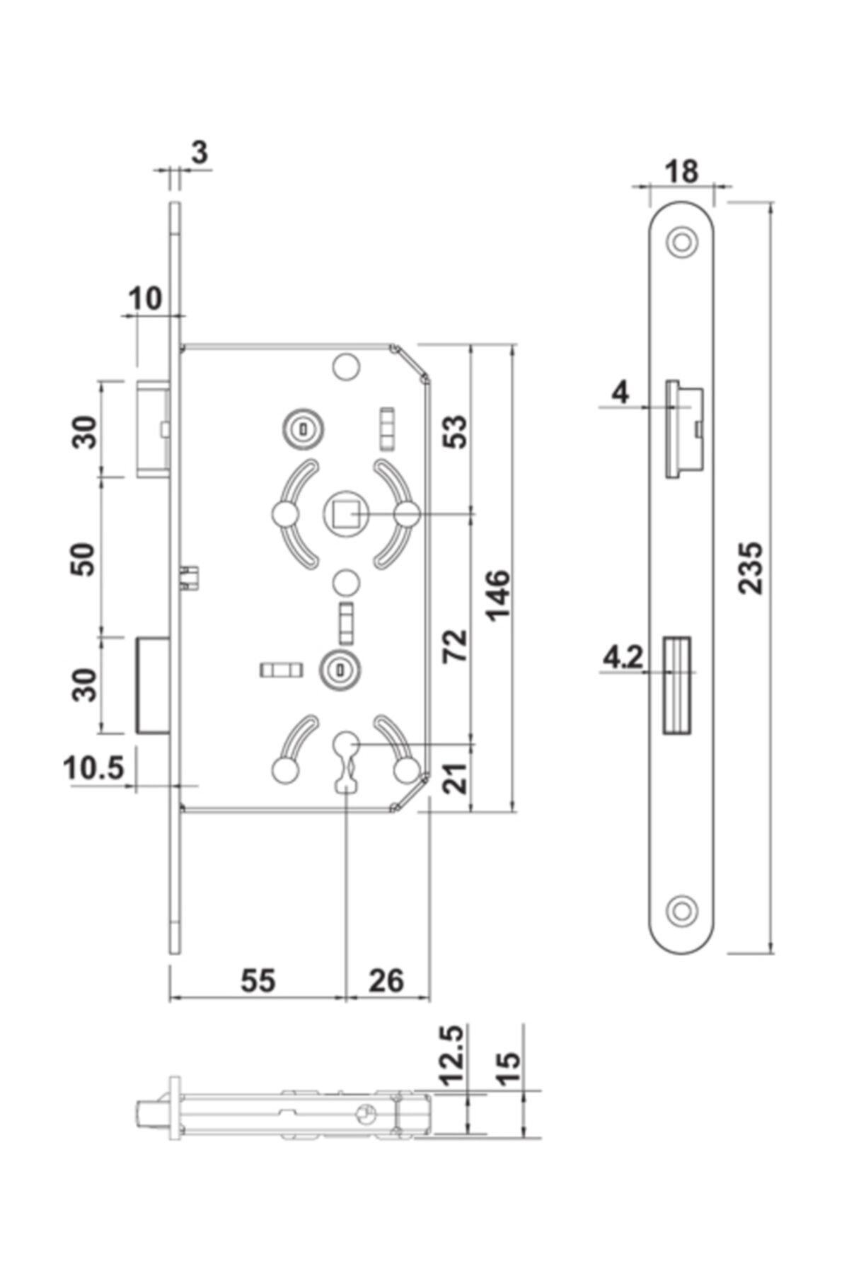 Hafele-Door Lock (silent Lock) WC Right - 911.01.195 4