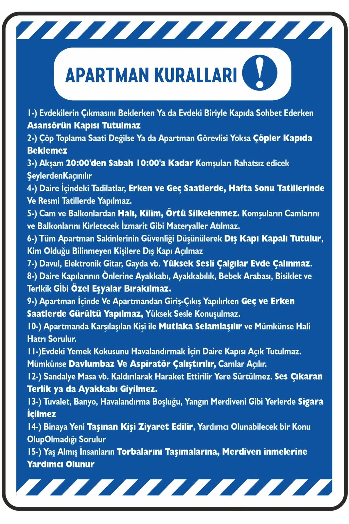 Pass Pano-A3 Banner - Pvc Coated Apartment Rules 1