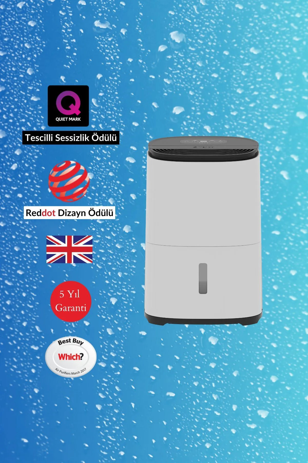 Resim Meaco Dry Arete One 10l Nem Alma Ve Hava Temizleme Cihazı 