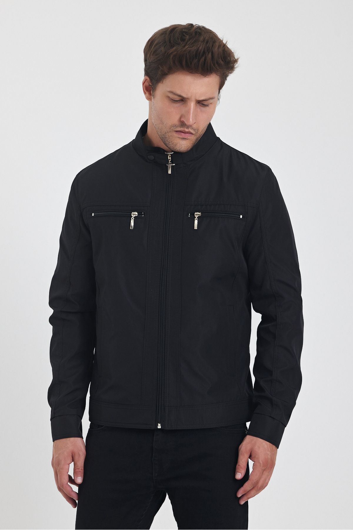 TREND KOMBİN-Men's Black Seasonal Coat 4