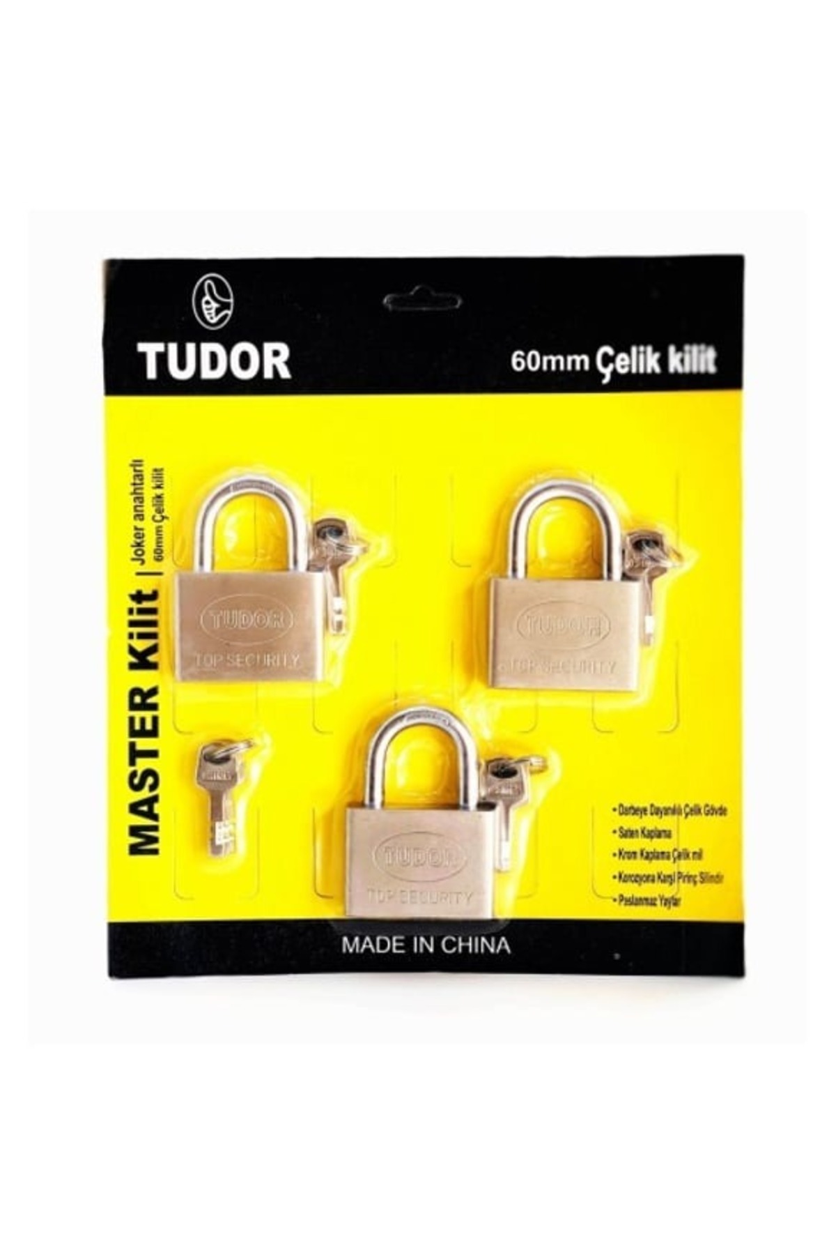 Profit Home-3 Pieces One Key Opened Padlock Set 60 Mm, Tudor Master Lock Set 1