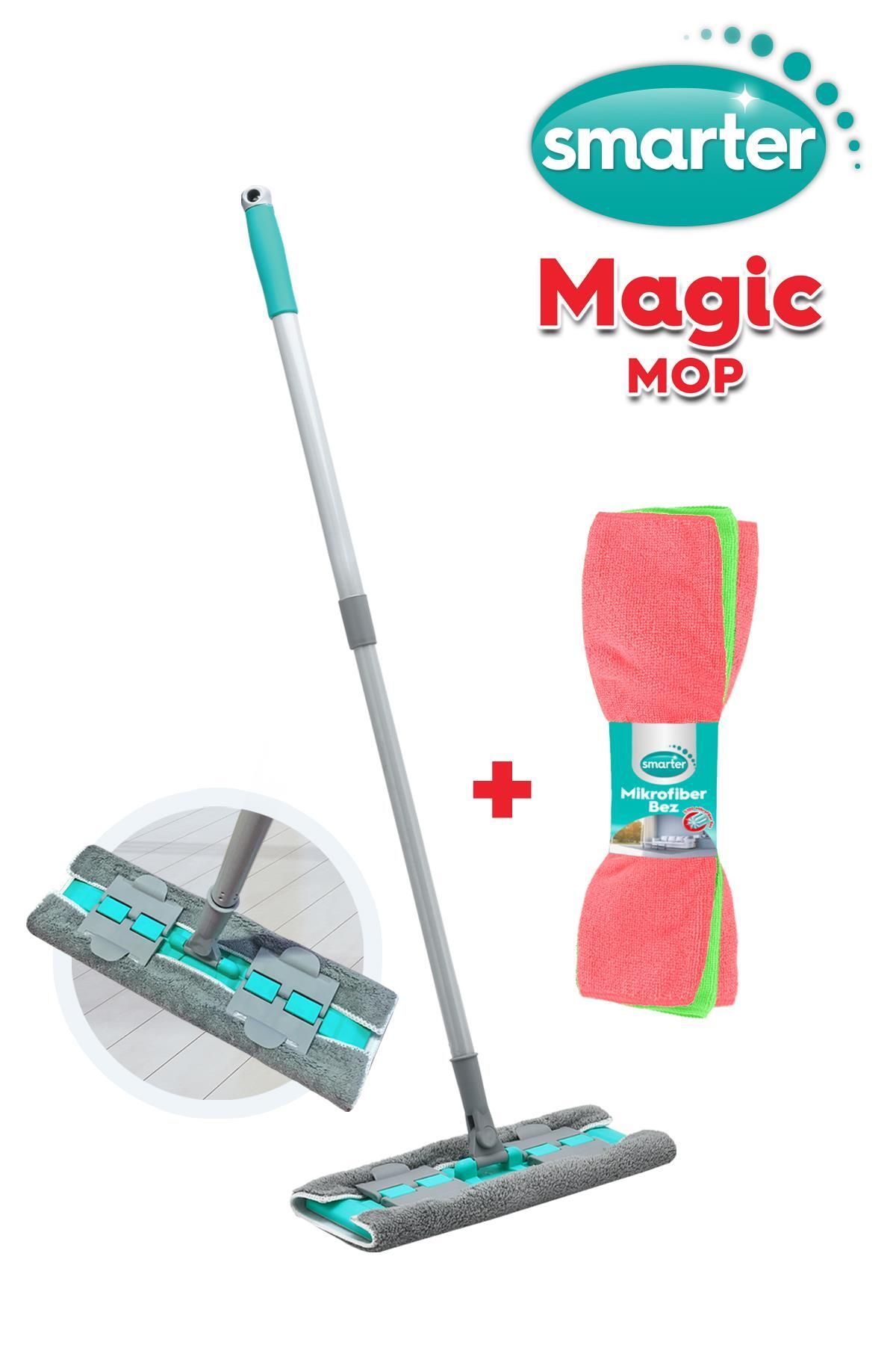 SMARTER Magıc Mop Mikrofiber 3 Lü Temizlik Bezi Paspas Mandallı Yer Yüzey Temizlik Havlusu Bezi Uy