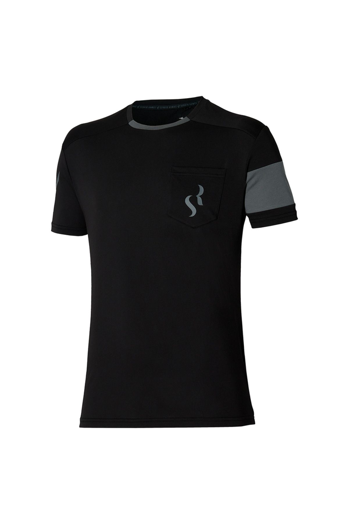 تی شرت ورزشی مشکی مردانه Sergio Ramos روزمره T Shirt Mizuno