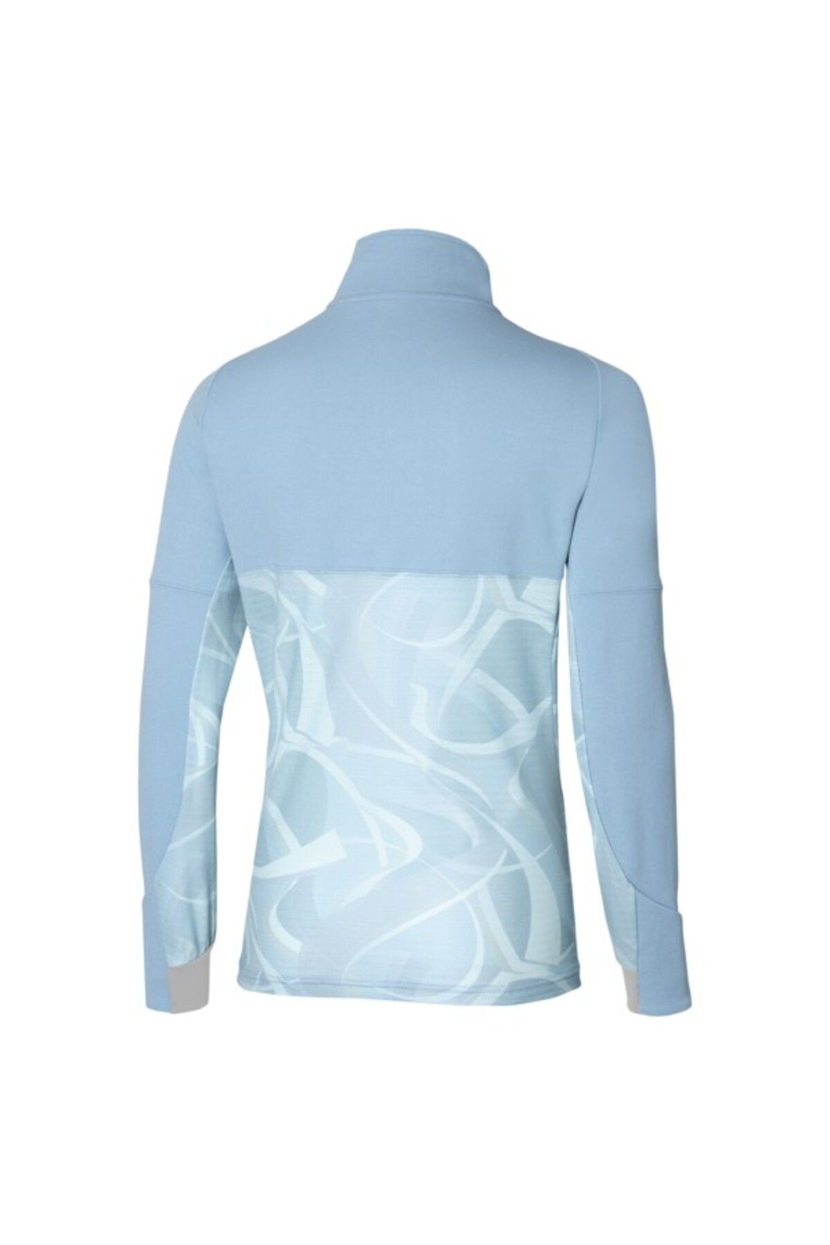 MIZUNO-Paris Athlete Women's Warm up Hybrid Jacket - Windbreaker Blue Patterned 2