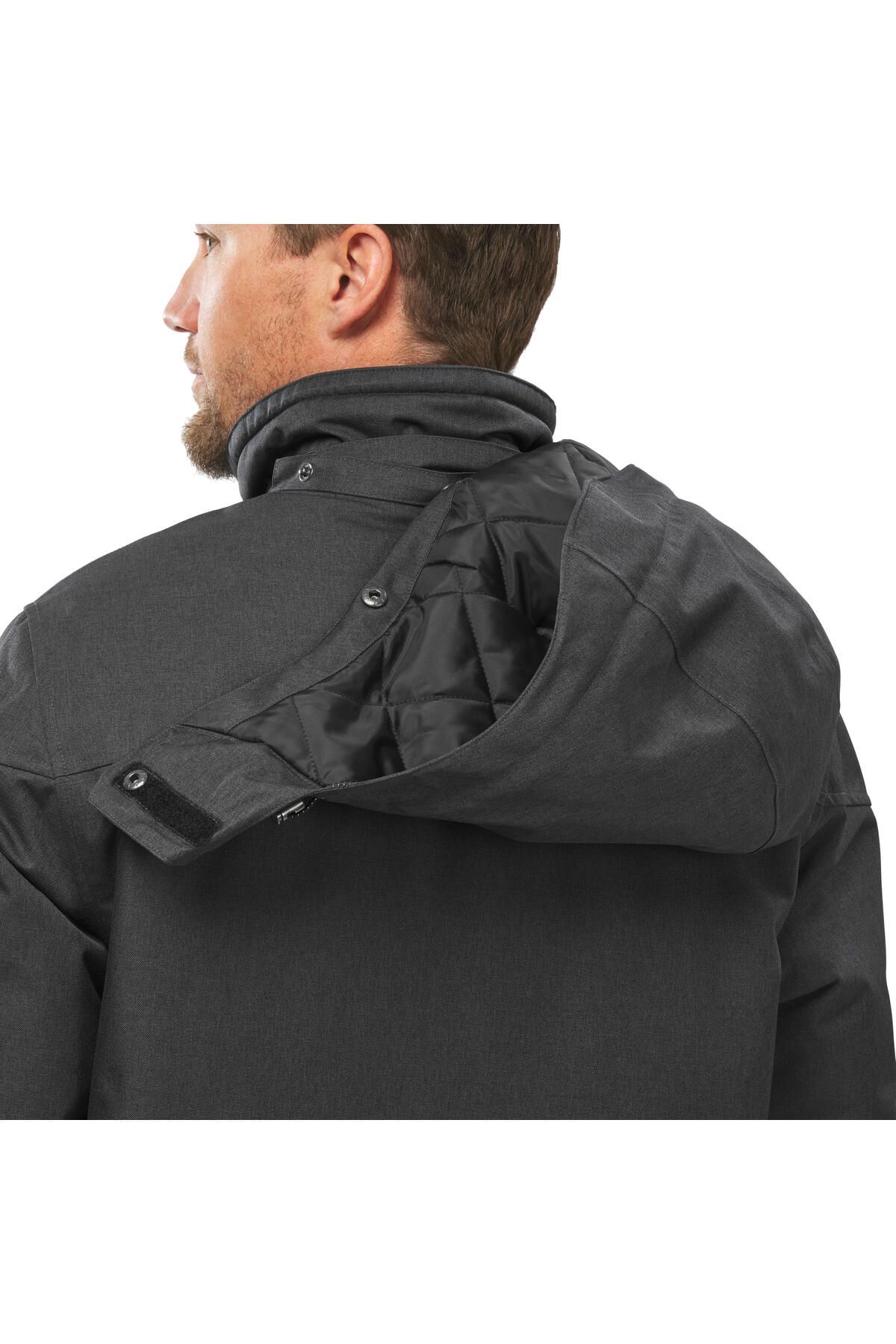 کاپشن ورزشی مشکی مردانه کت برفی در فضای باز زمستانی سیاه 10 ° C Decathlon