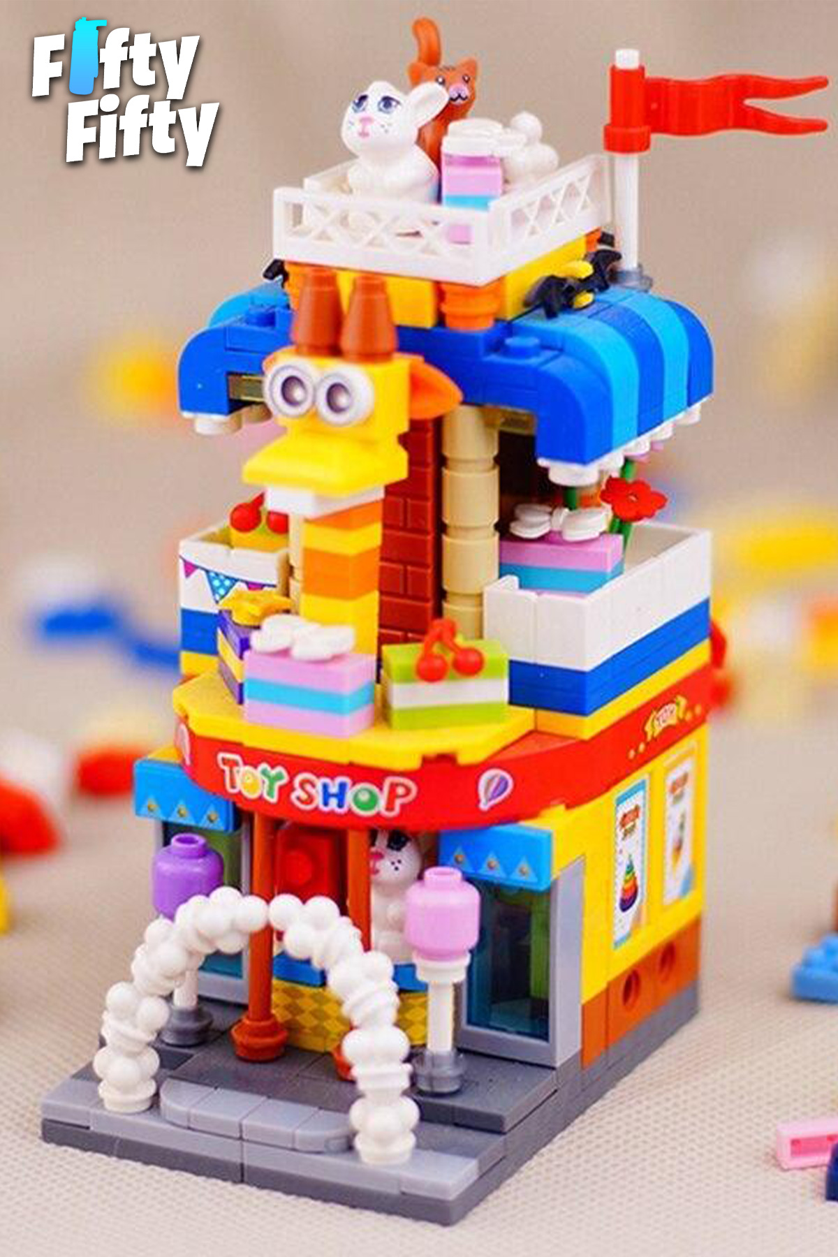 مجموعه مینی خیابانی لوز فروشگاه اسباب‌بازی – Lz1643 (۴۱۴ قطعه) مجموعه ساختمانی اسباب‌بازی