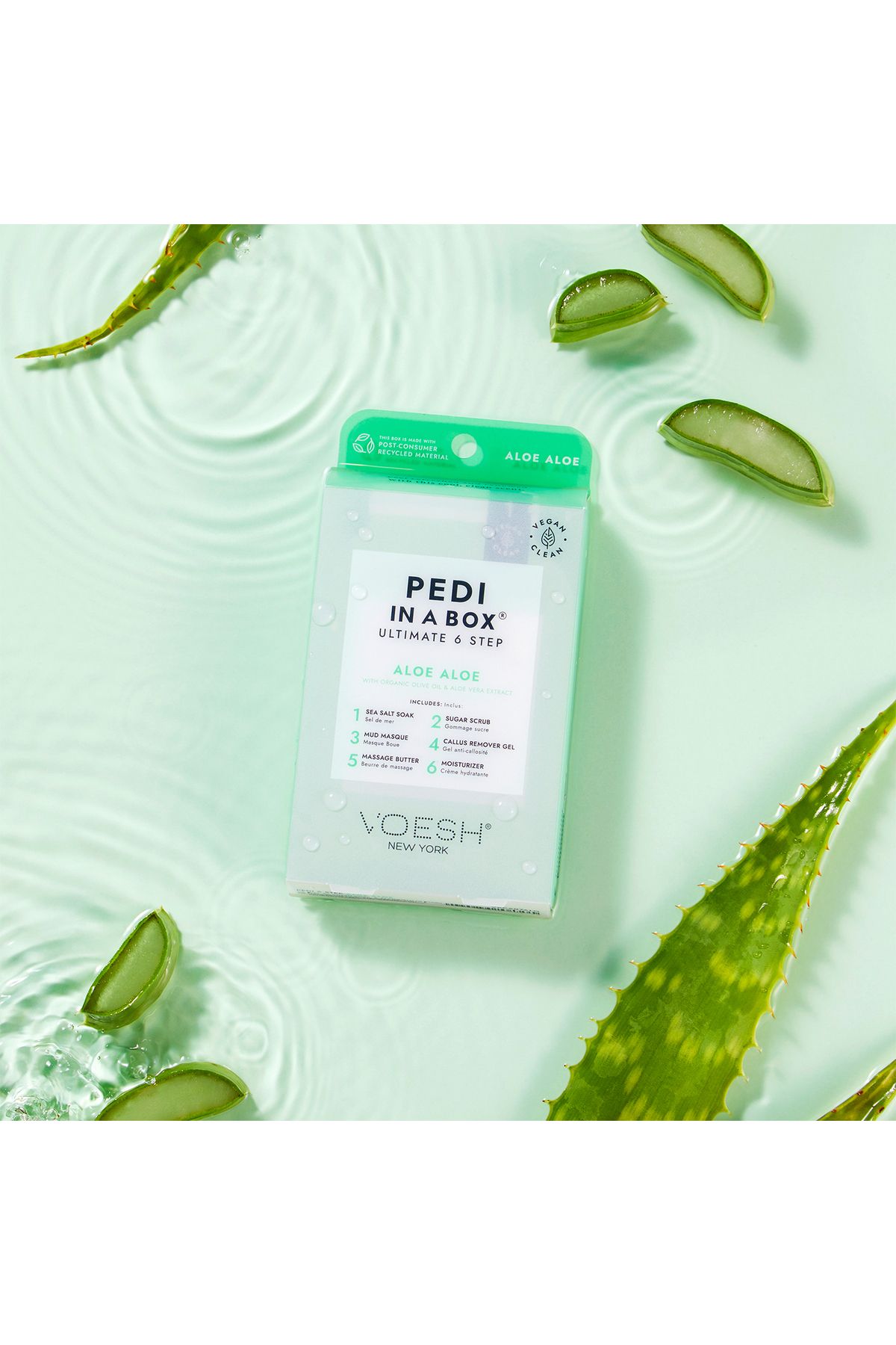 New York Pedi In A Box Ultimate Pedicure 6 Step Set Aloe Voesh
