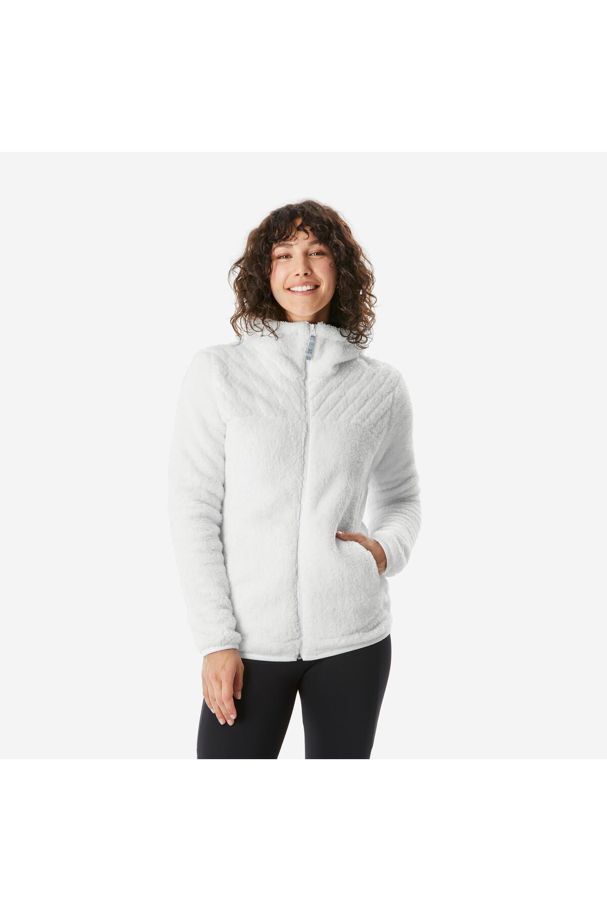 Decathlon Kadın Sıcak Tutan Outdoor Polar Kışlık Mont/kar Montu - Beyaz - Sh500