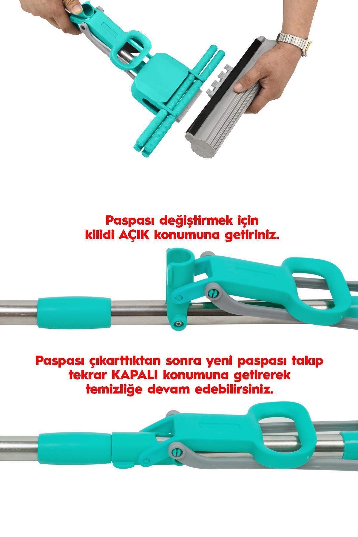 SMARTER-Double Squeeze Practical Mop Practical Bucket Mop Mop Cleaning Set 4