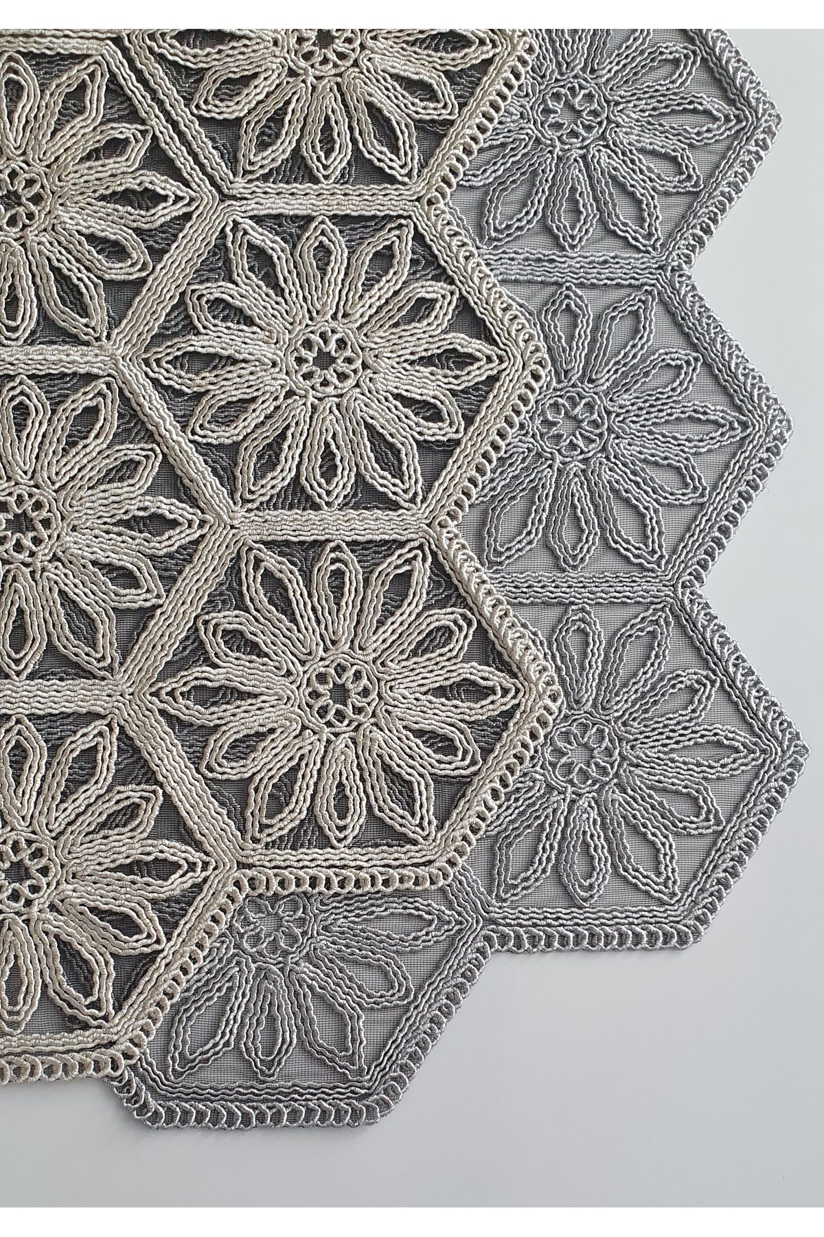 WENESSİ-Anglez Cord Glitter Hexagonal Runner(38×130cm) 8