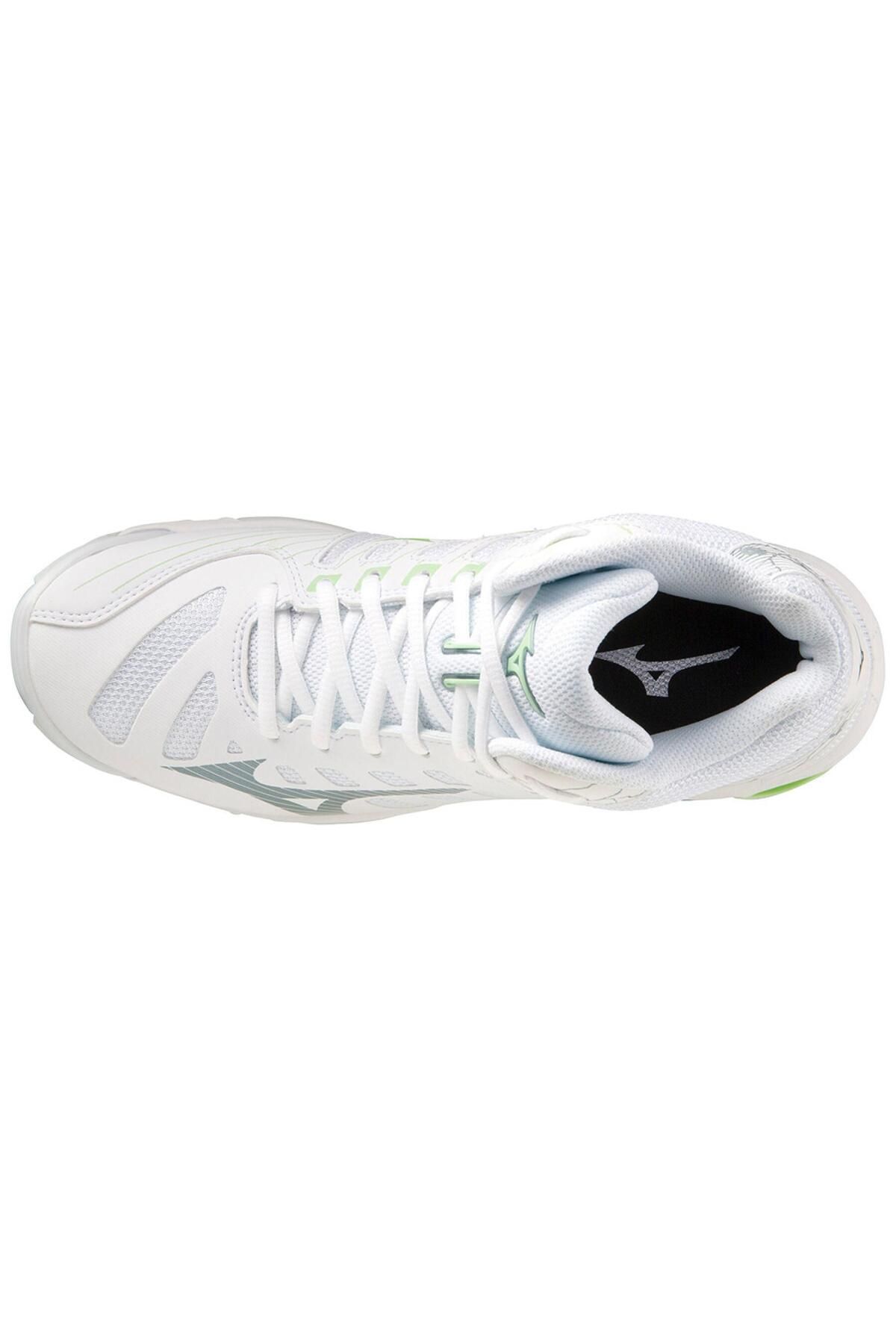 کفش والیبال سفید زنانه ولتاژ موج میانه Mizuno
