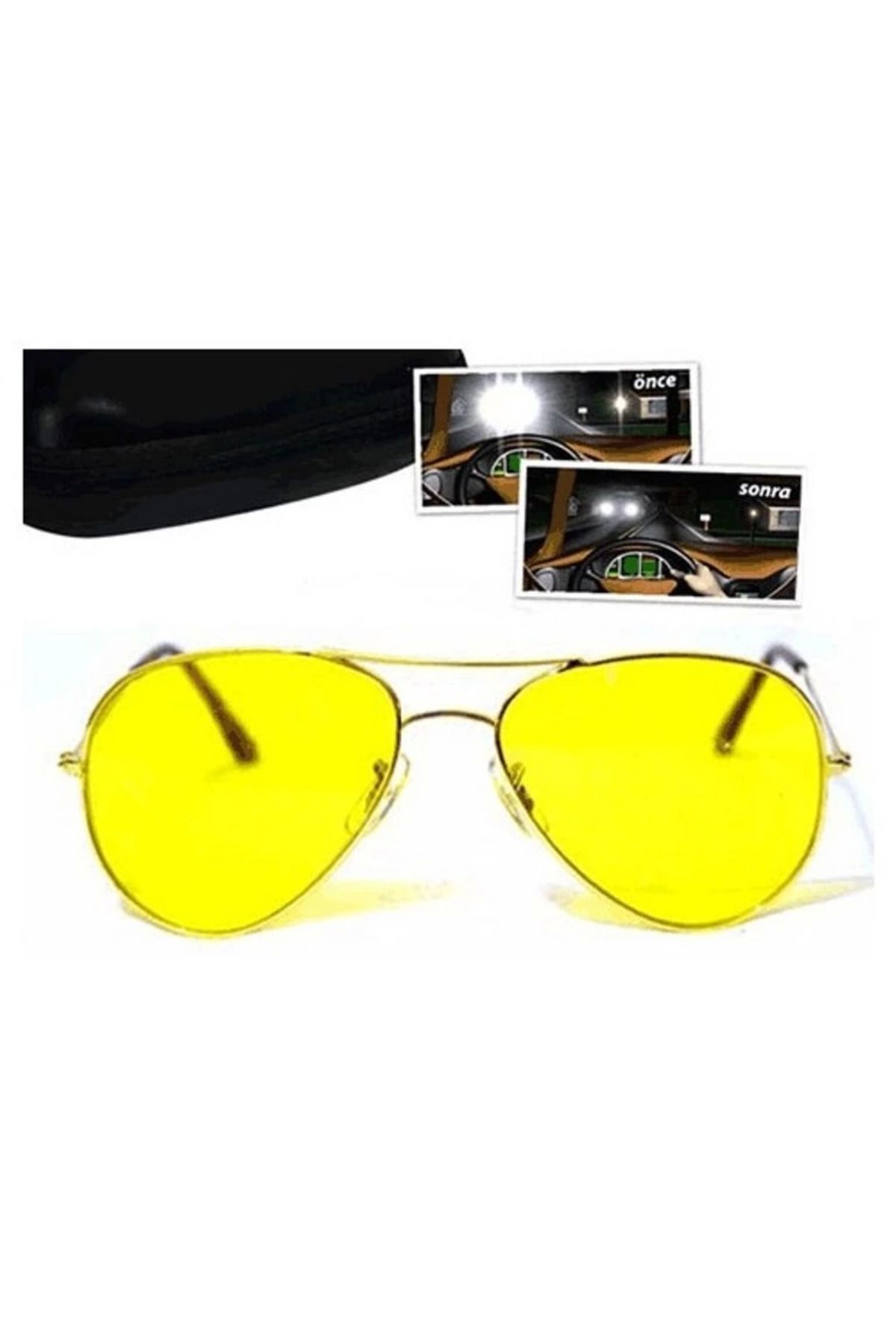 Light up Metal Çerçeveli Anti Far Gece Görüş Gözlüğü