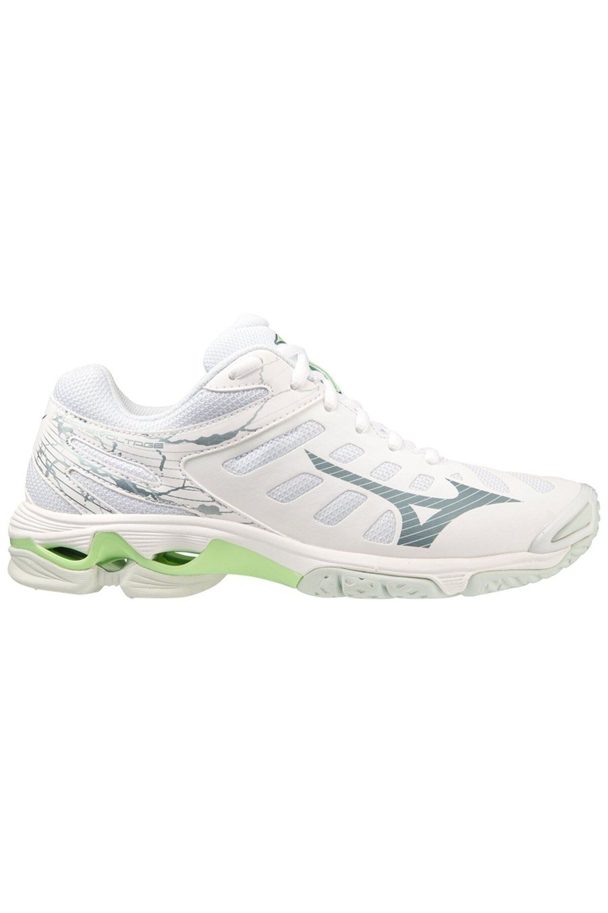 کفش والیبال سفید زنانه ولتاژ موج Mizuno