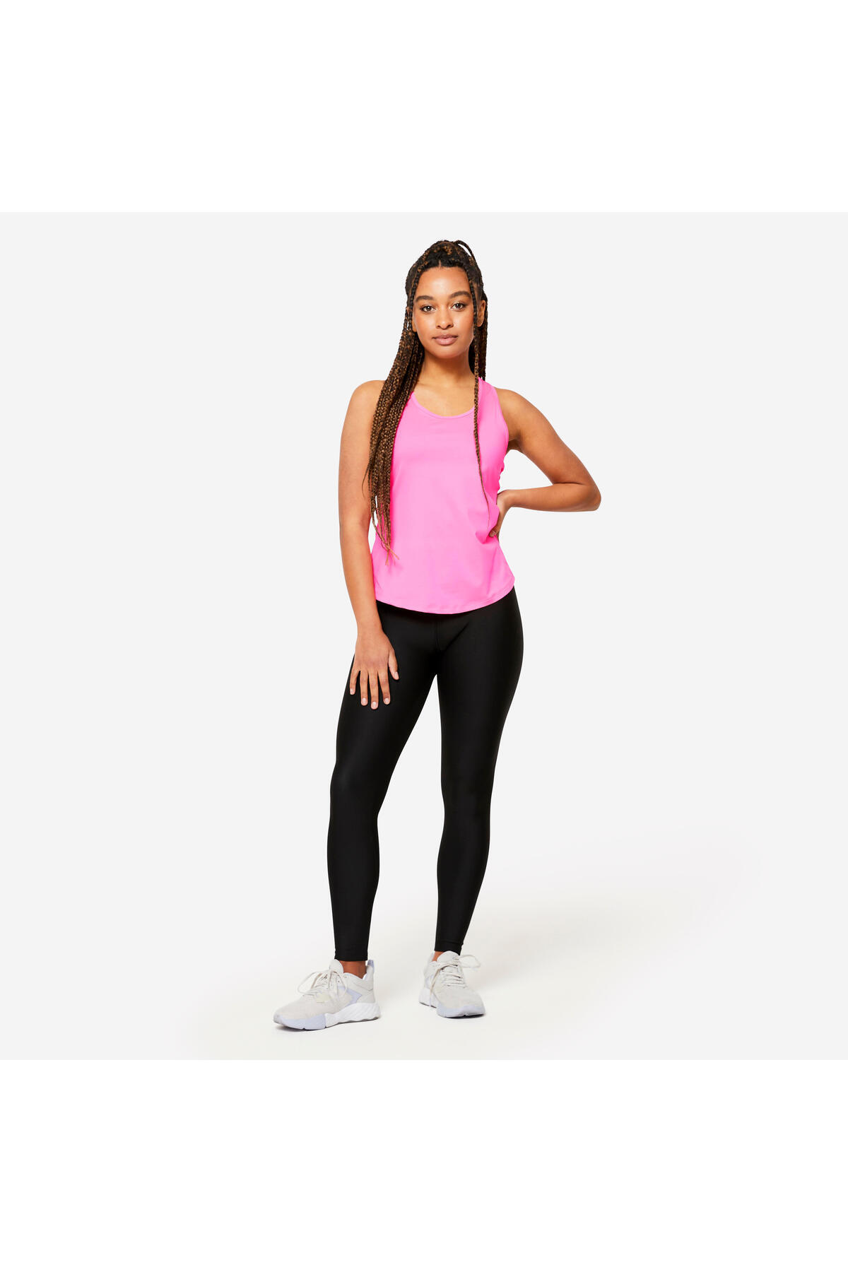 Decathlon Kadın Siyah Spor Taytı Ftı 100 - Fitness Kardiyo görsel 2