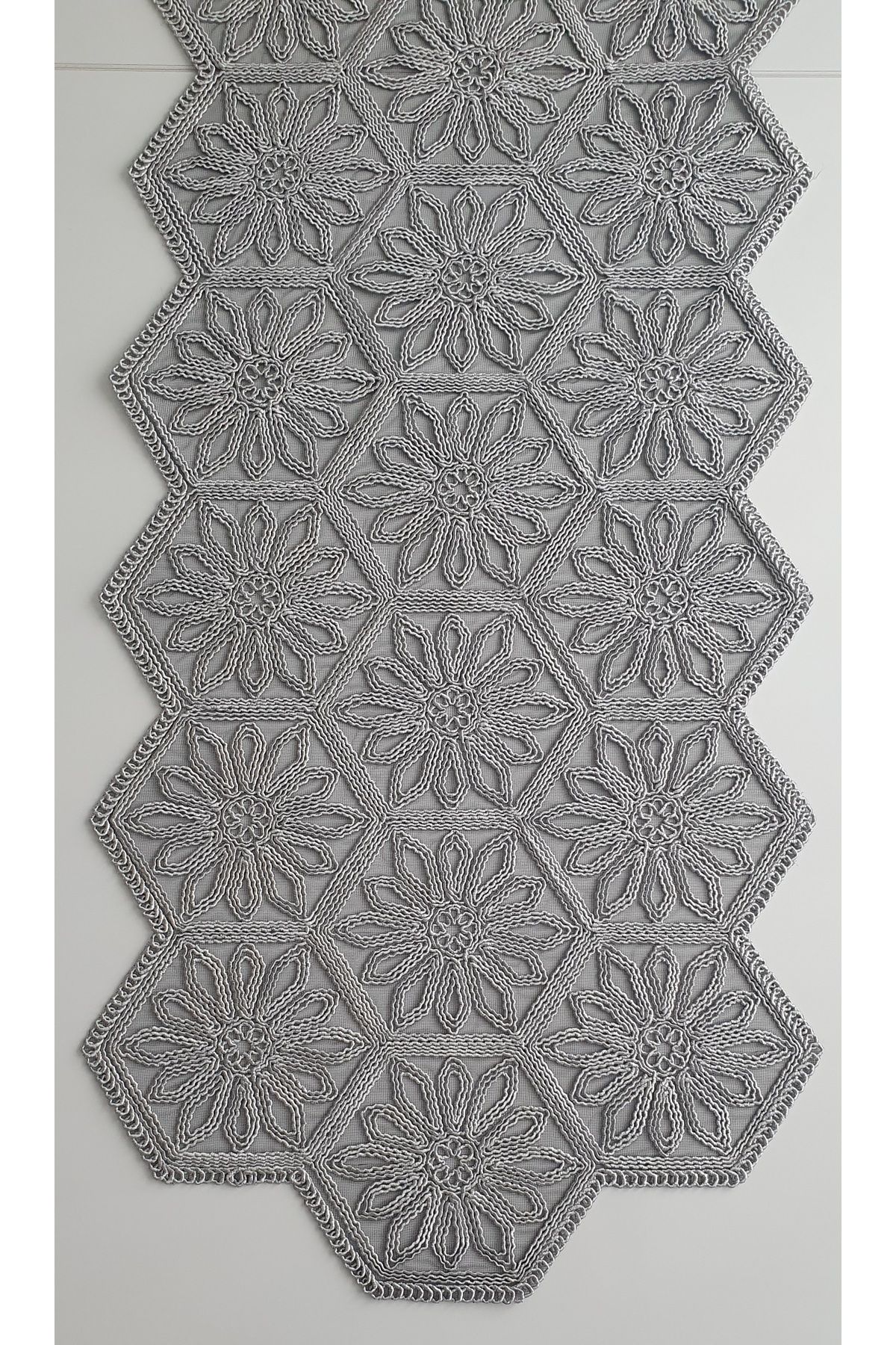 WENESSİ-Anglez Cord Glitter Hexagonal Runner(38×130cm) 4