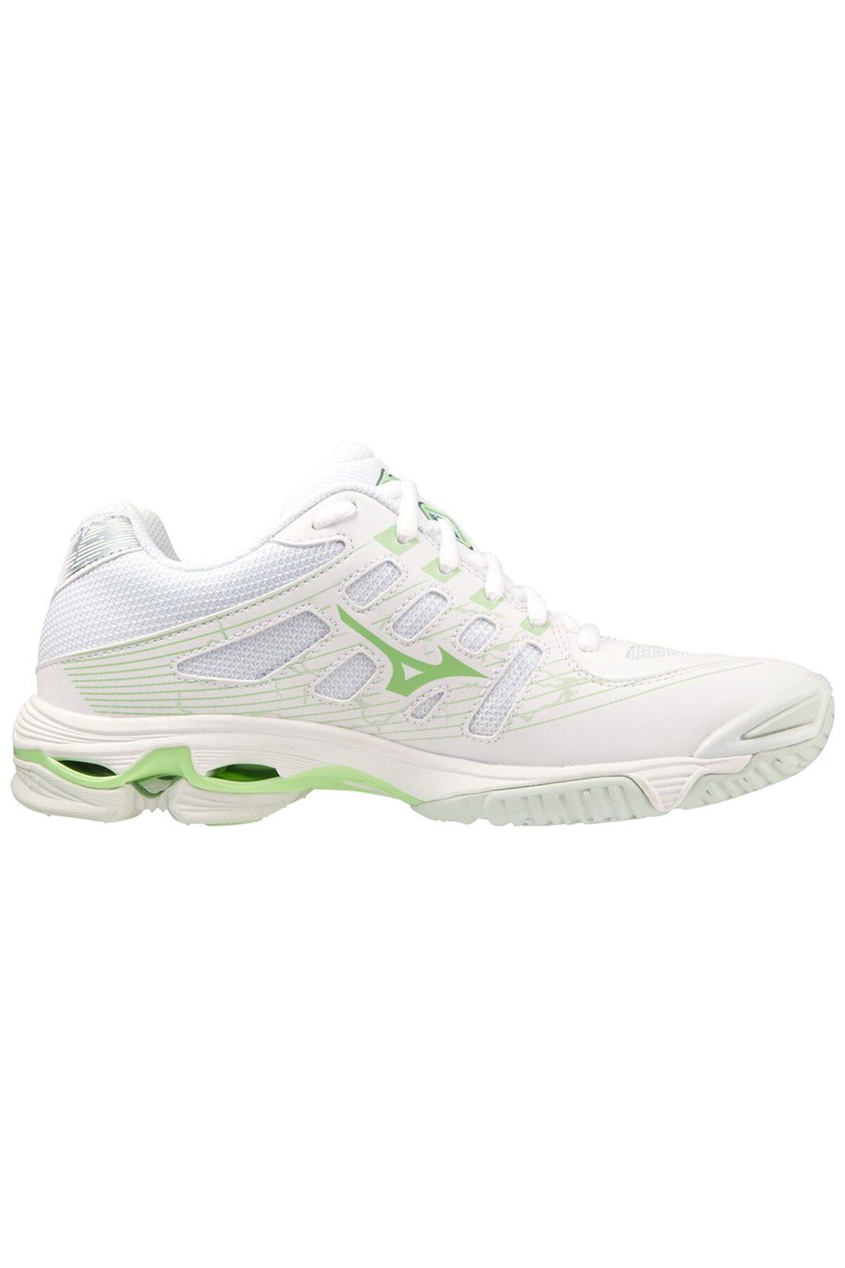 کفش والیبال سفید زنانه ولتاژ موج Mizuno