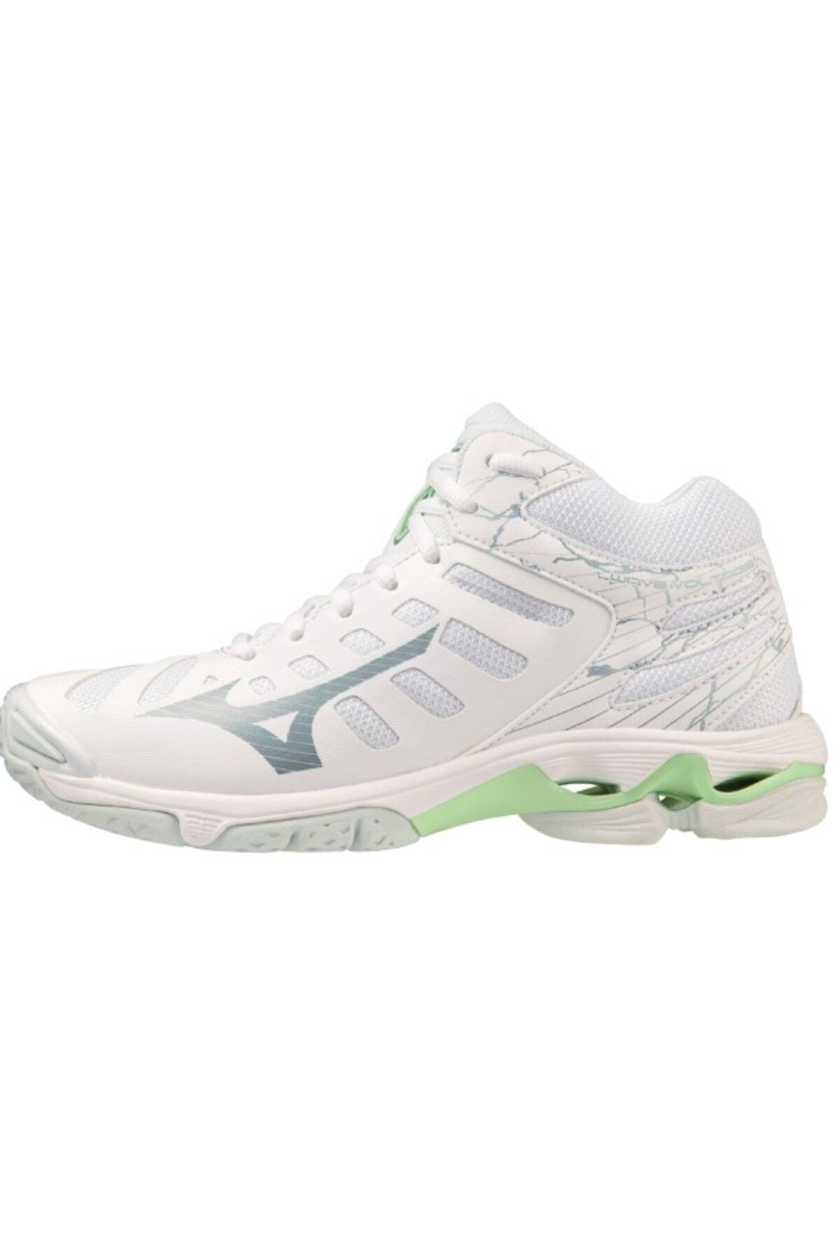 کفش والیبال سفید زنانه ولتاژ موج میانه Mizuno