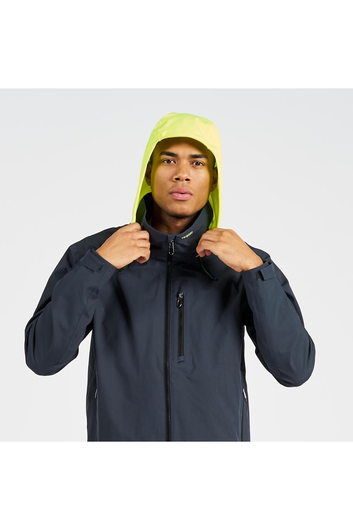 Decathlon-Men's Sailing Raincoat - Dark Grey/Yellow - Sailing 300 5