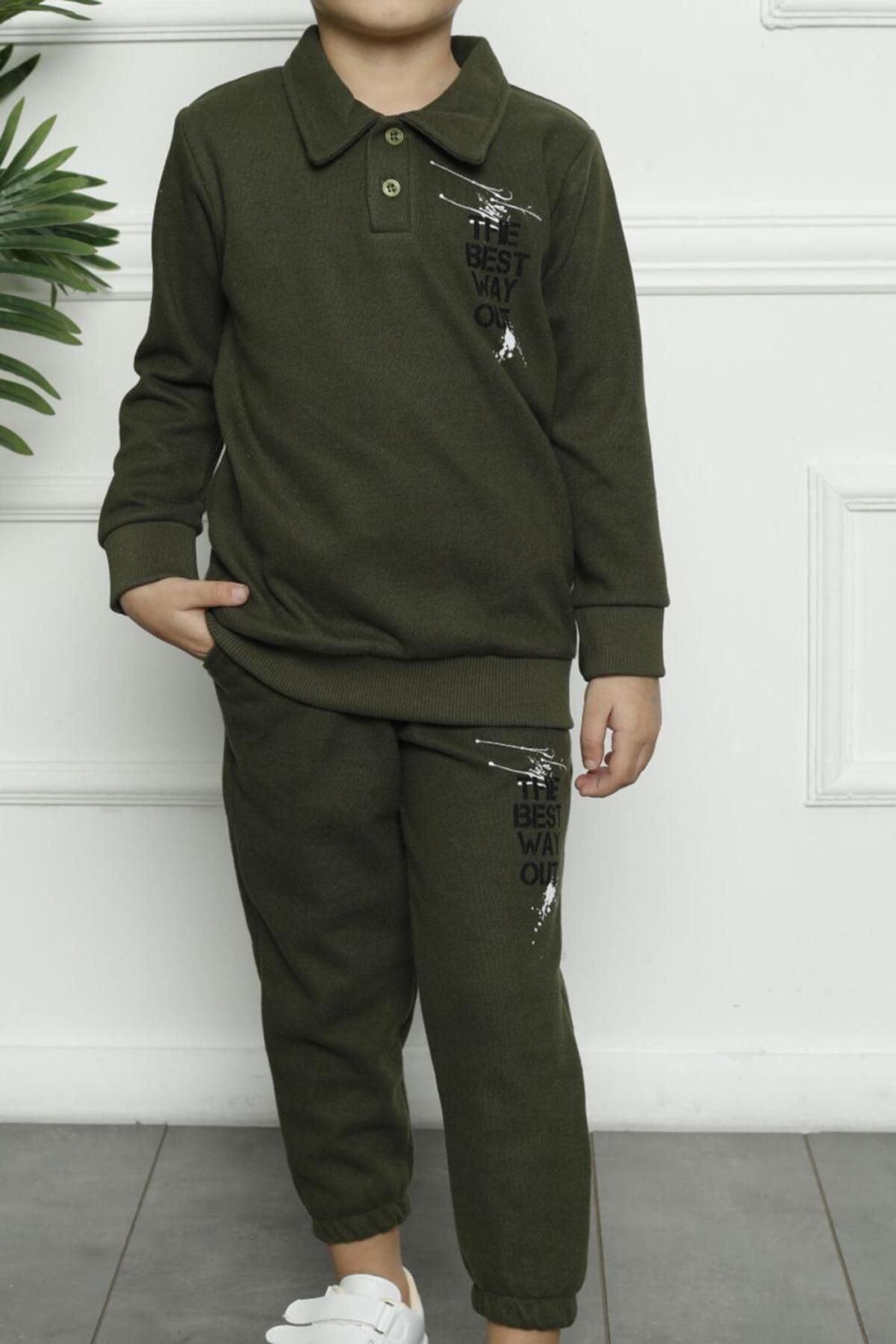 Tom John-Pyjama set - Khaki - Unifarben 3