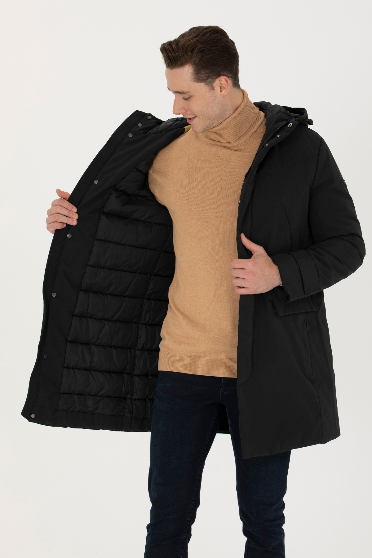 U.S. Polo Assn.  Erkek Siyah Kaban 50270657-VR046 - Görsel 3