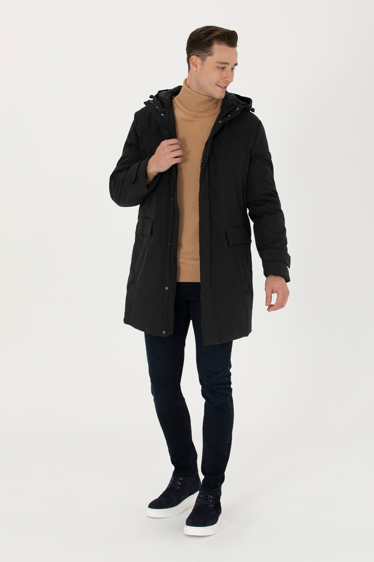 U.S. Polo Assn.  Erkek Siyah Kaban 50270657-VR046 - Görsel 4