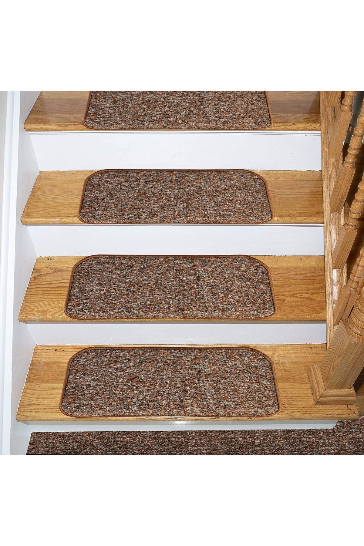 Stepmat-Set of 16 Coffee Colored Square Curl Carpet Stair and Stair Mat 1