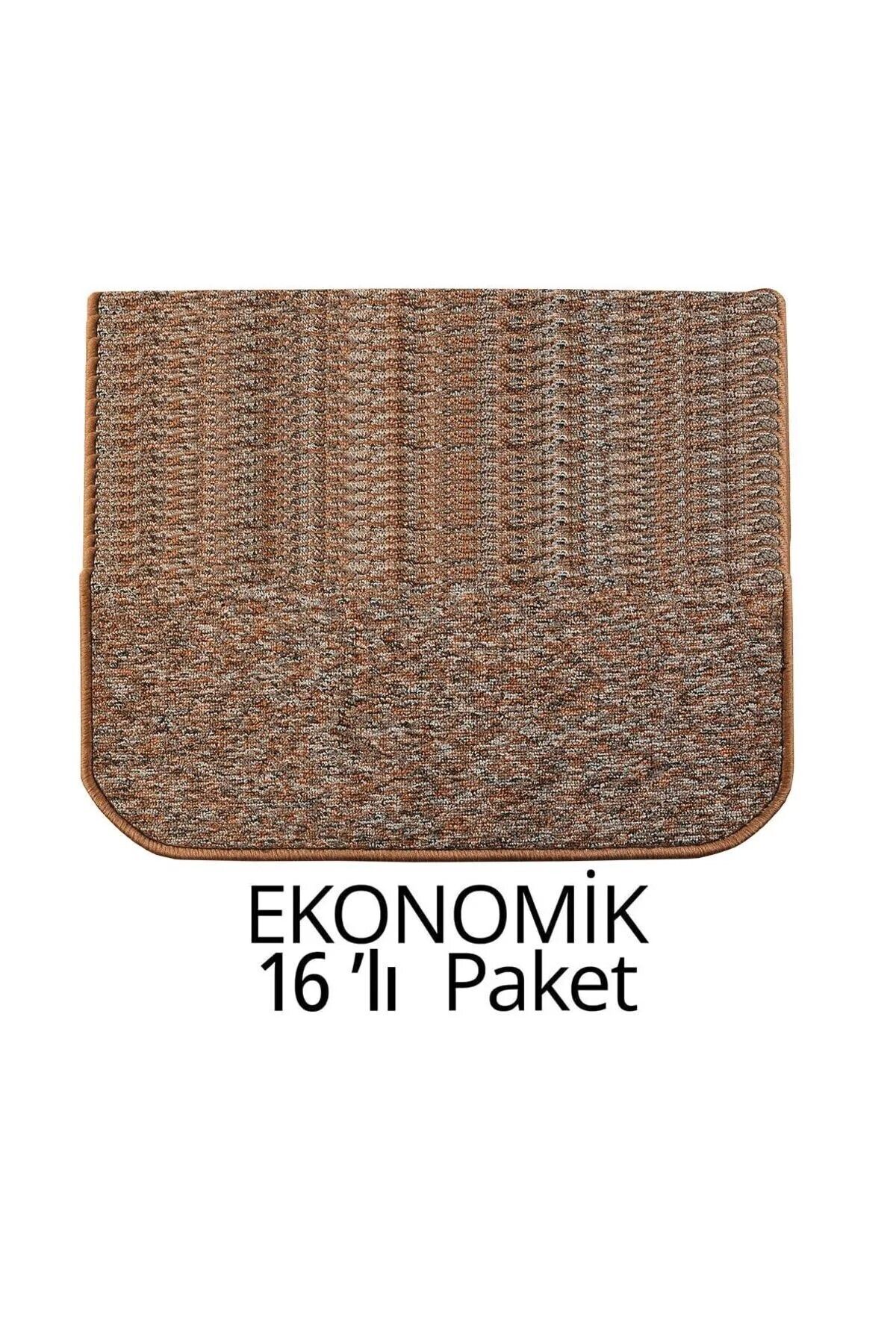 Stepmat-Set of 16 Coffee Colored Square Curl Carpet Stair and Stair Mat 4