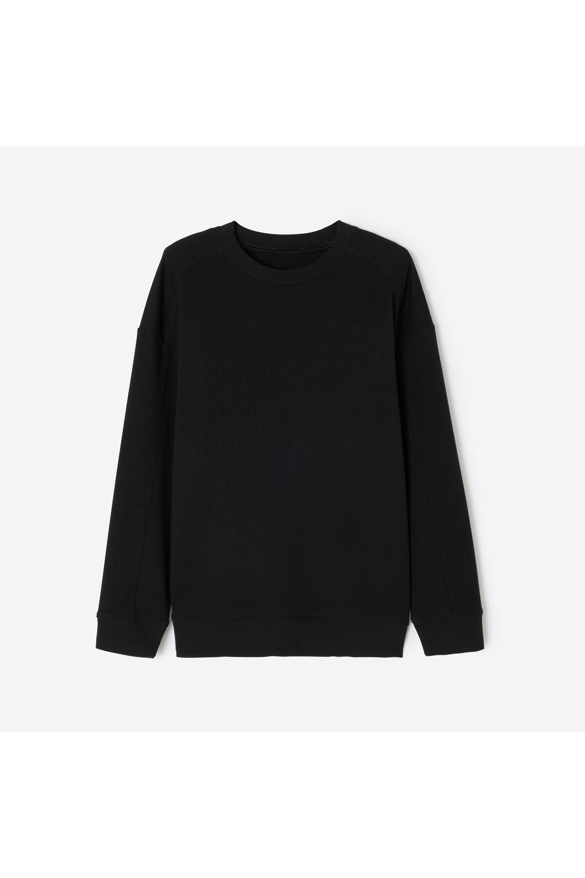 Decathlon Domyos Kadın Siyah Oversize Sweatshirt - Fitness Hafif Antrenman görsel 7
