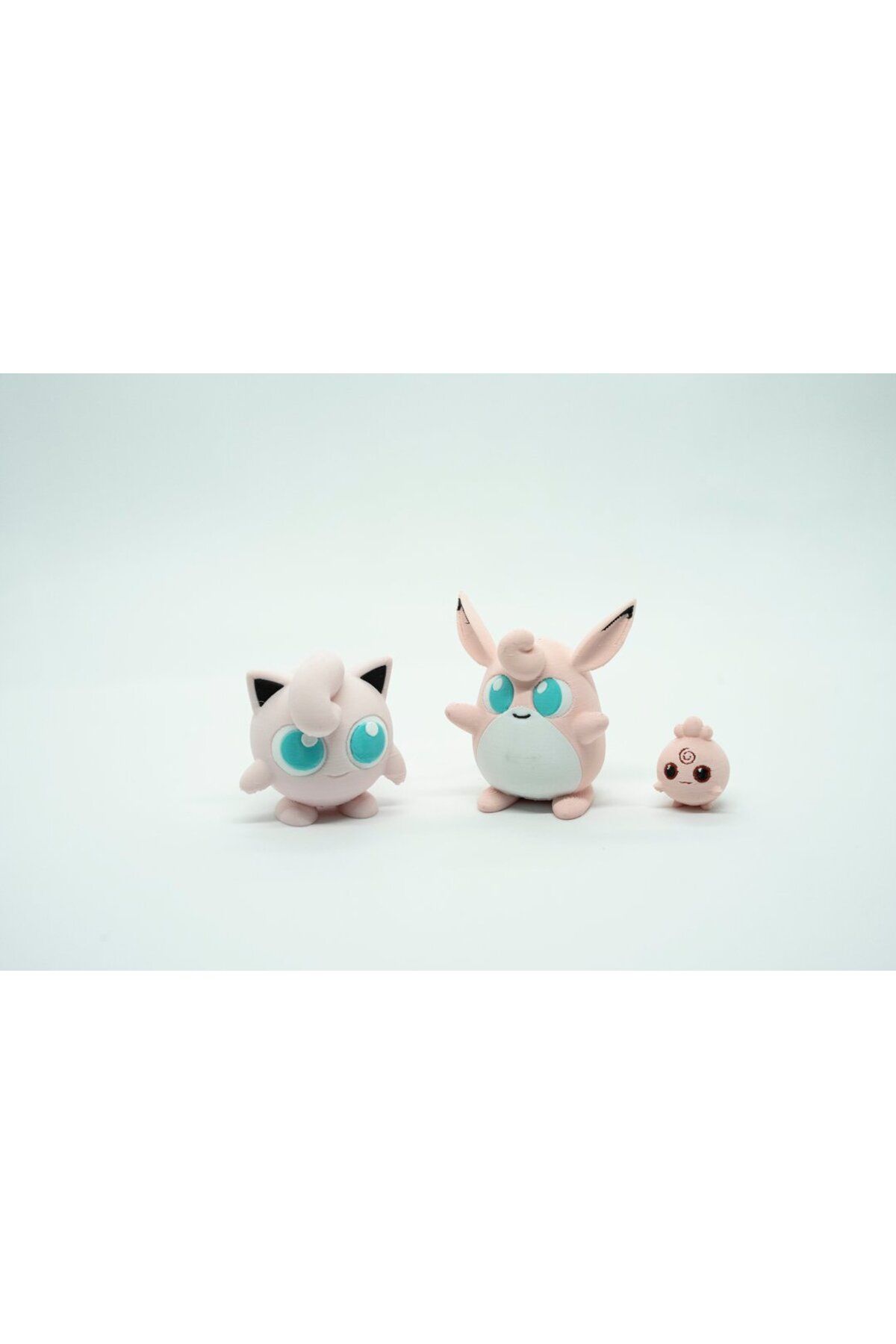 BloomLab-Igglybuff - Jigglypuff - Wigglytuff Pokemon 3D Model Evolution All Set of 3 1