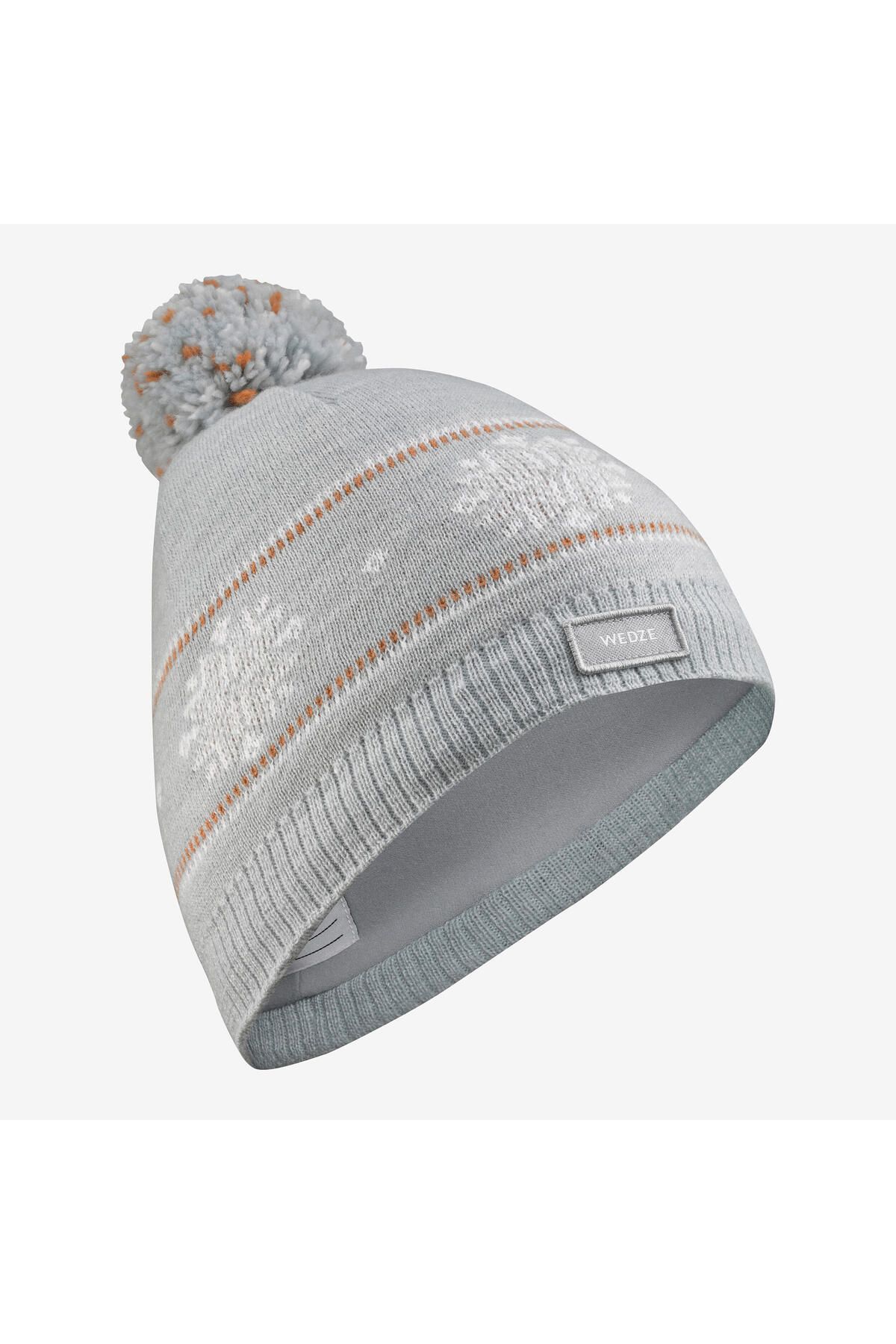 Decathlon-Gray Jacquard Kids Ski Beanie 5