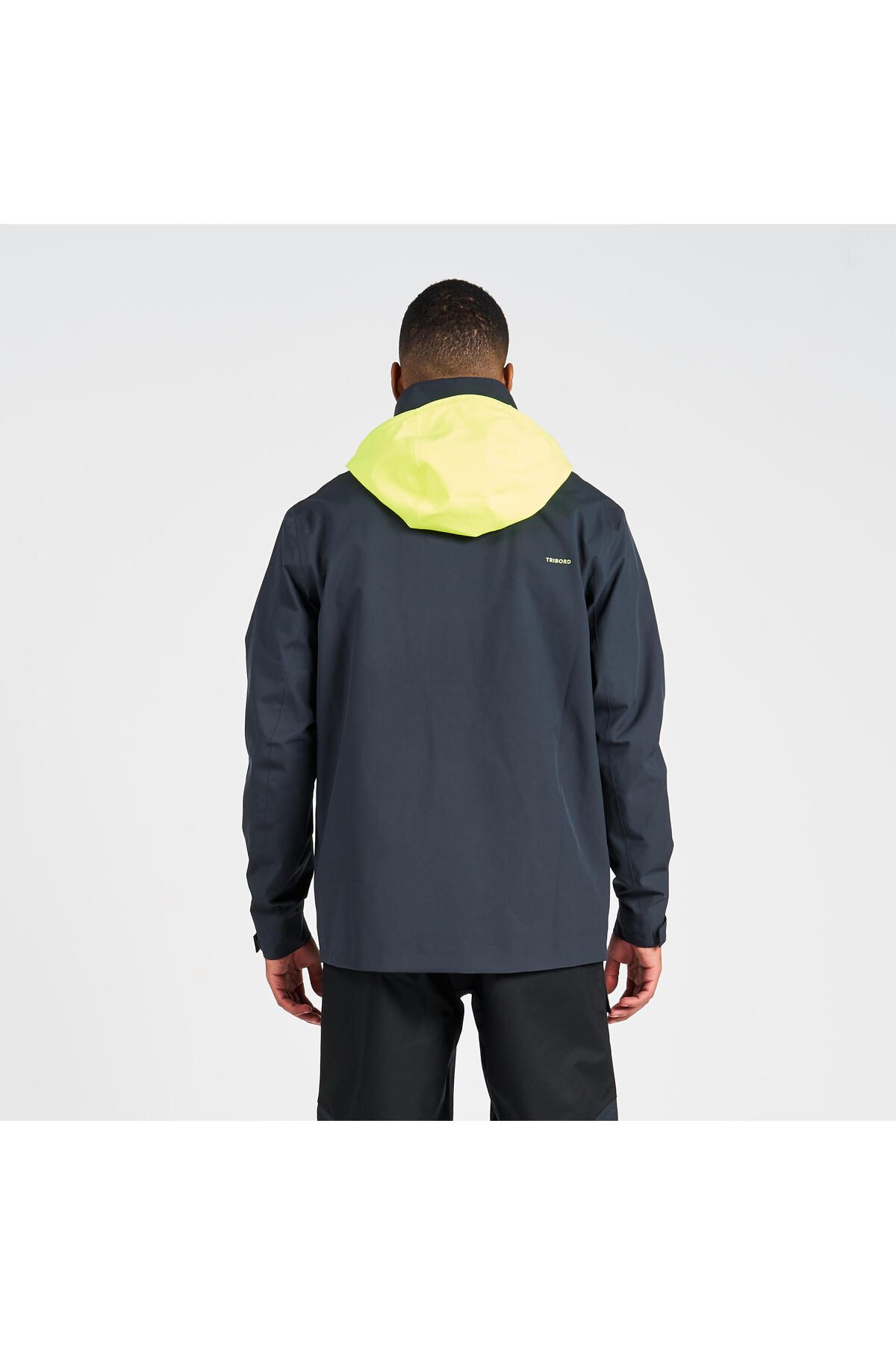 Decathlon-Men's Sailing Raincoat - Dark Grey/Yellow - Sailing 300 3