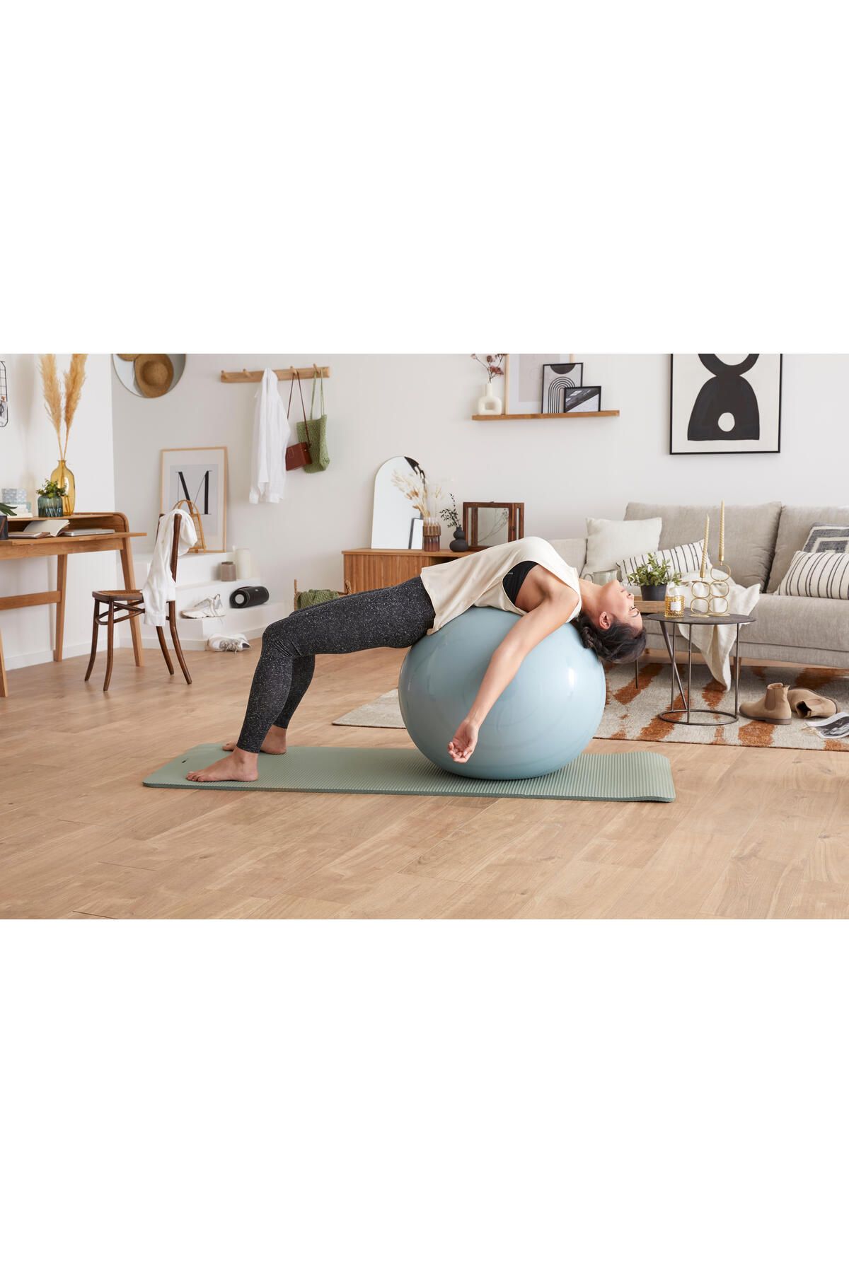 Decathlon-Domyos Fitness Mat - 15 mm - Light Green 6