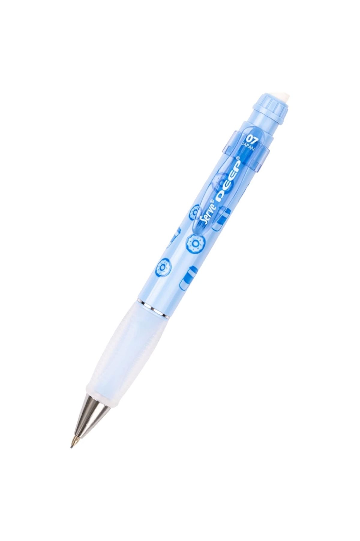 Serve-Sky Blue 0.7 Model Mechanical Versatil Pen - Deep Brown & Donut Printed 1