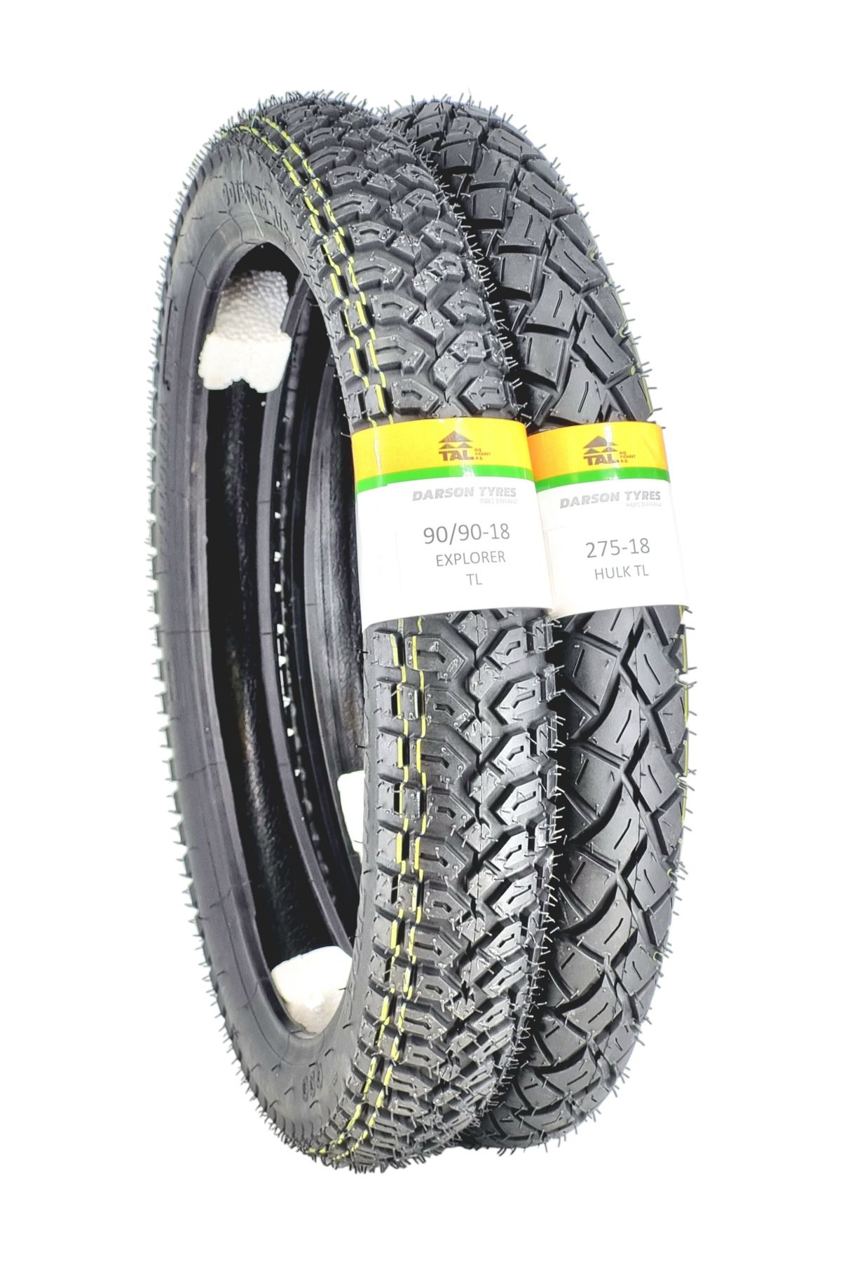 DARSON TYRES 90/90-18 VE 275-18 LASTİK TAKIM TL (TUBELESS - DUBLEKS) HULKEXPLOR