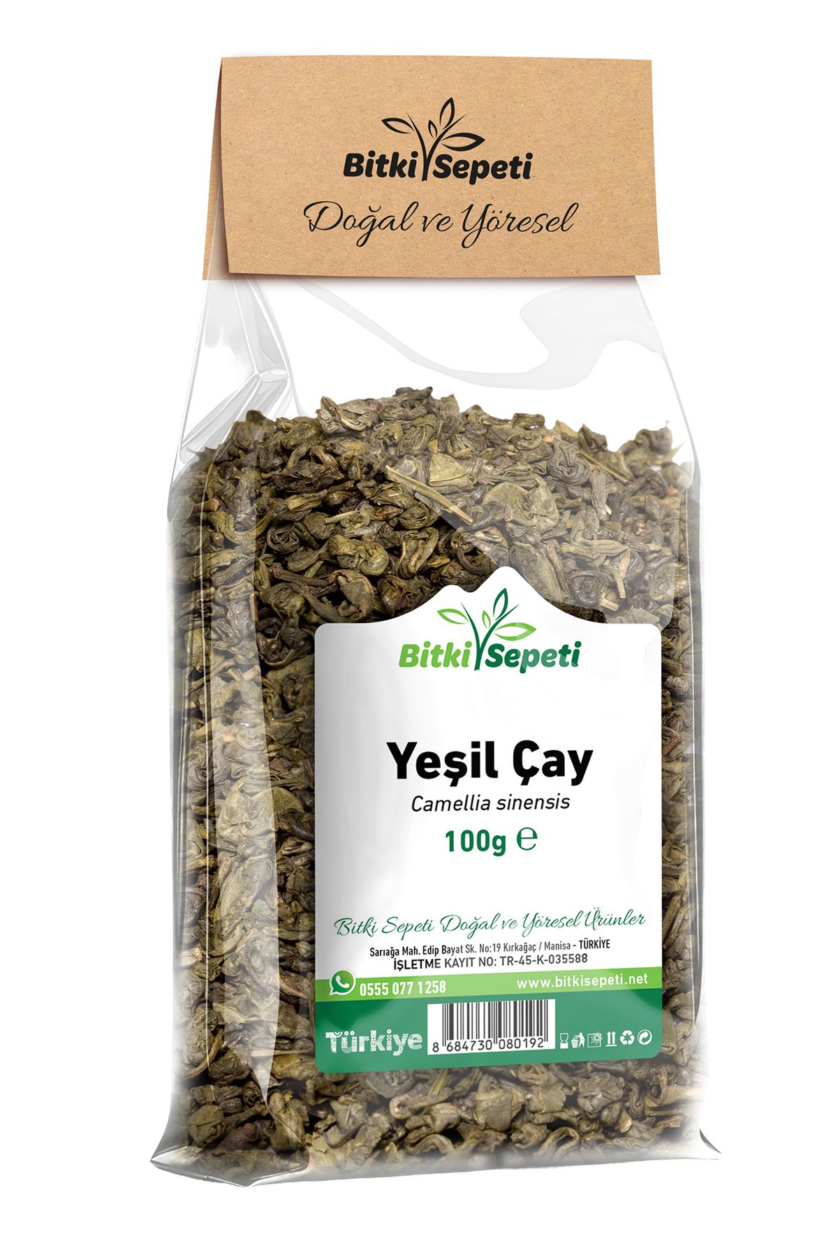 Bitki Sepeti Yeşil Çay, Green Tea, Camellia Sinensis, 100 Gr.