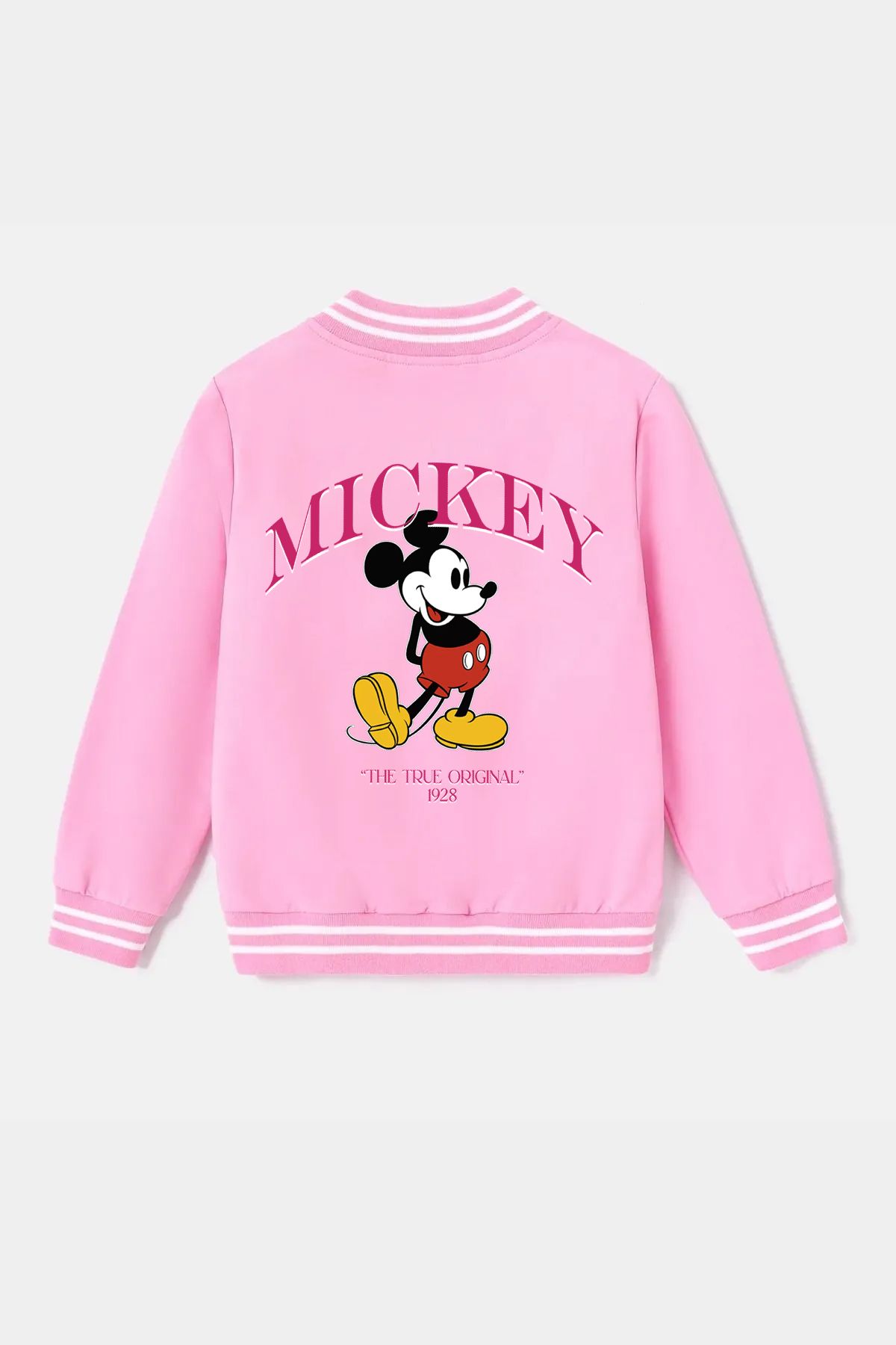 CC STORE Mickey Ön ve Sırt Baskılı Çocuk Kolej Ceketi Kalın 3 İplik