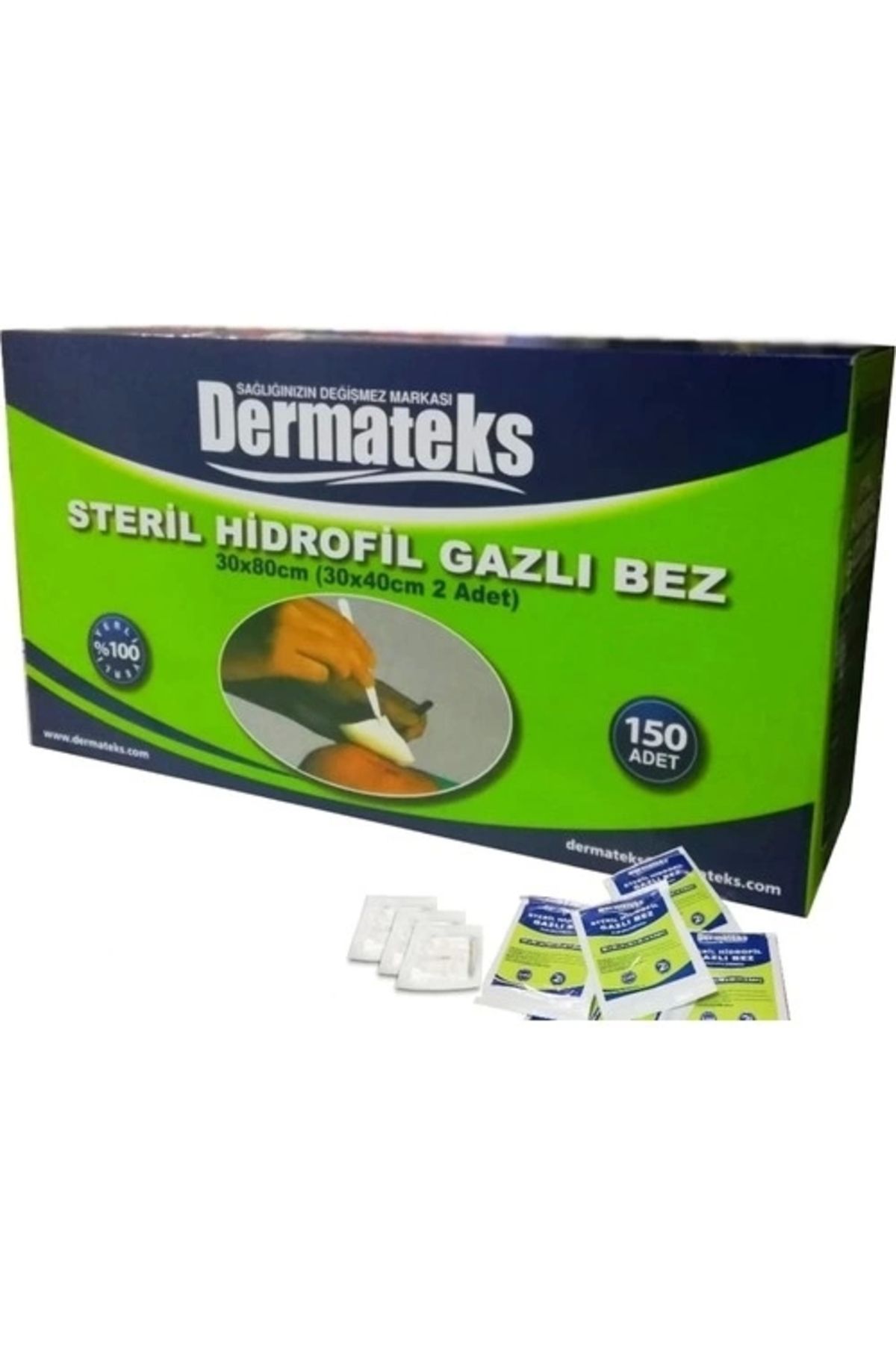 Dermateks 30x80 Steril Spanç (2'Lİ 30X40)- 150 Adet - 1 Kutu