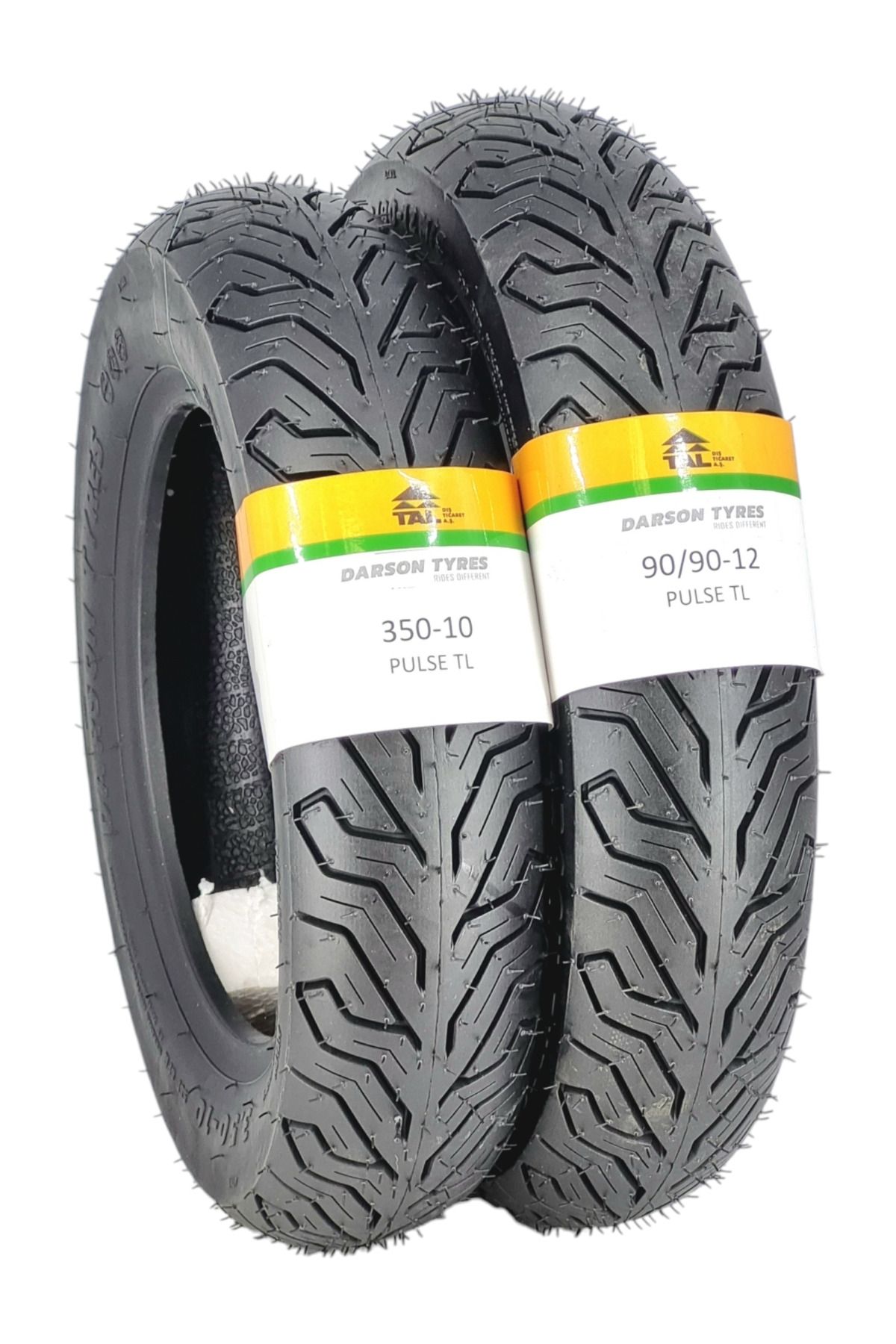 DARSON TYRES SPONTİNİ LASTİK TAKIMI 350-10 VE 90/90-12 TL (TUBELESS - DUBLEKS) PULSE