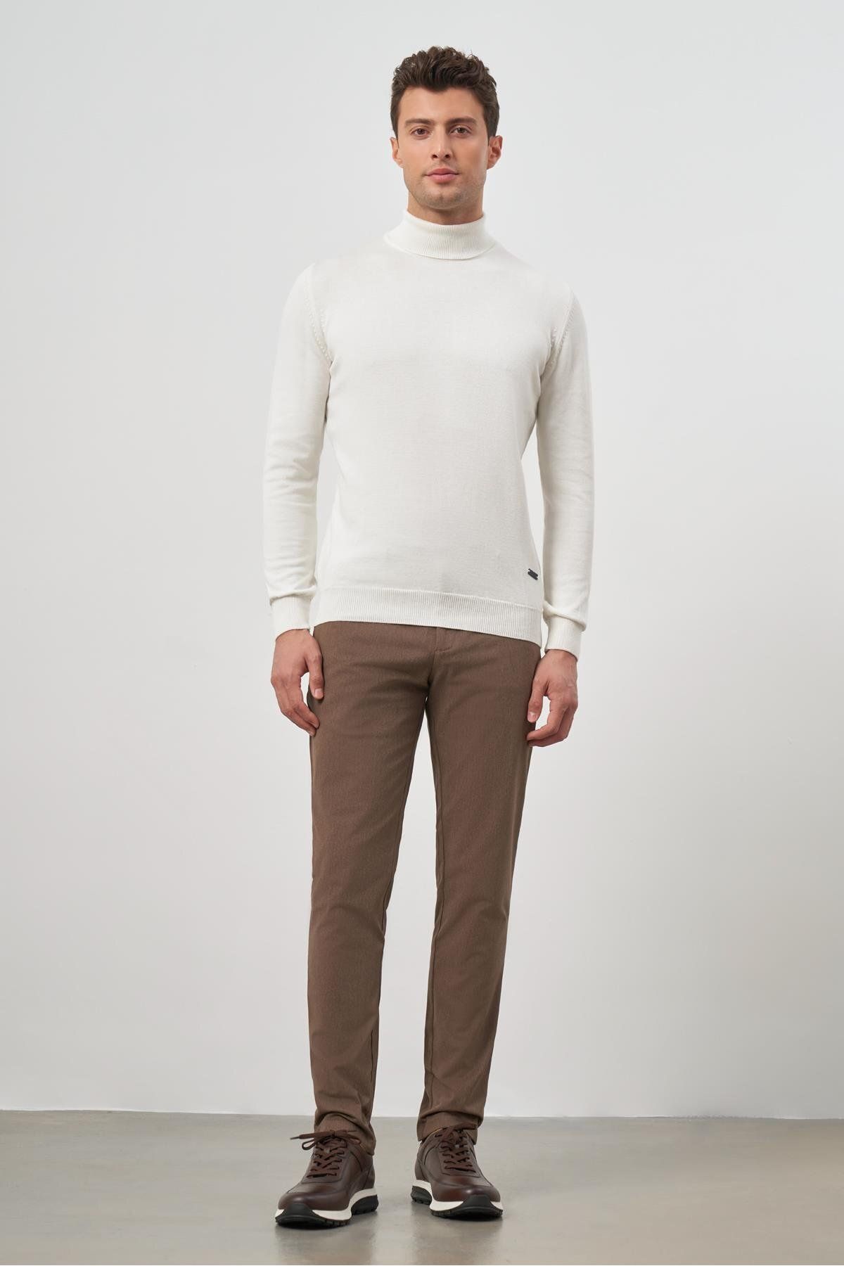 İmza-Tricotaj clasic cu gât complet crem deschis 1012245004   - Maneca lunga, Comfort Fit 6