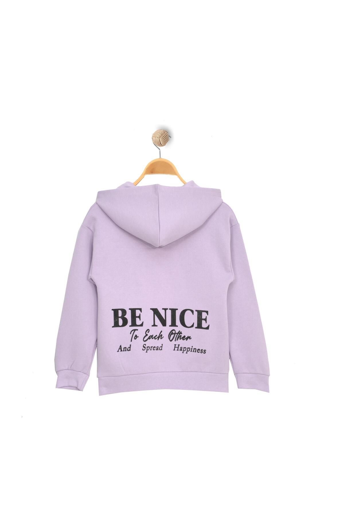 TRENDİMİZBİR-Girl's Perfect Print Embroidered Hooded Sweatshirt 2