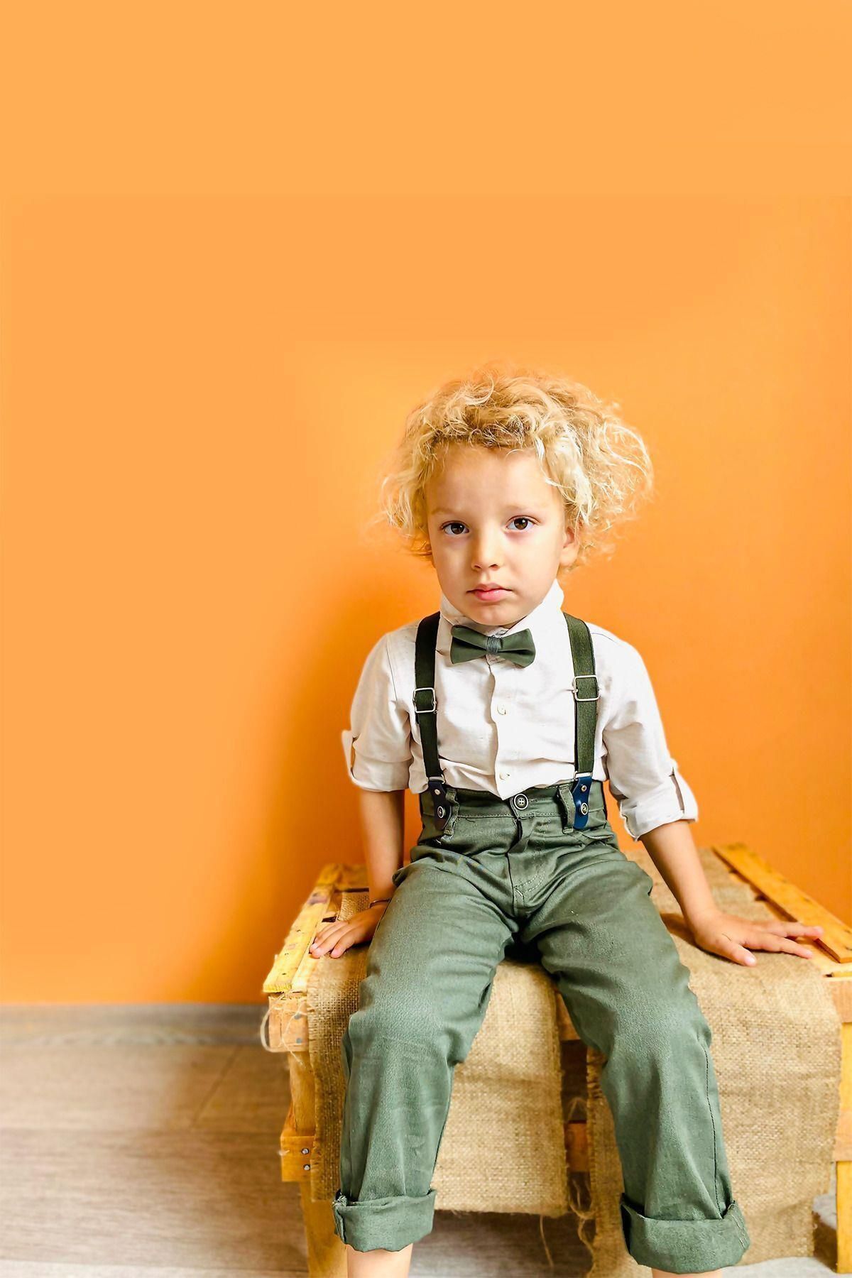 LULU Kids " Ahenk " Erkek Çocuk Takım Elbise Papyonlu Ve Slopetli 4'lü Set fotoğrafı 6 (önizleme)