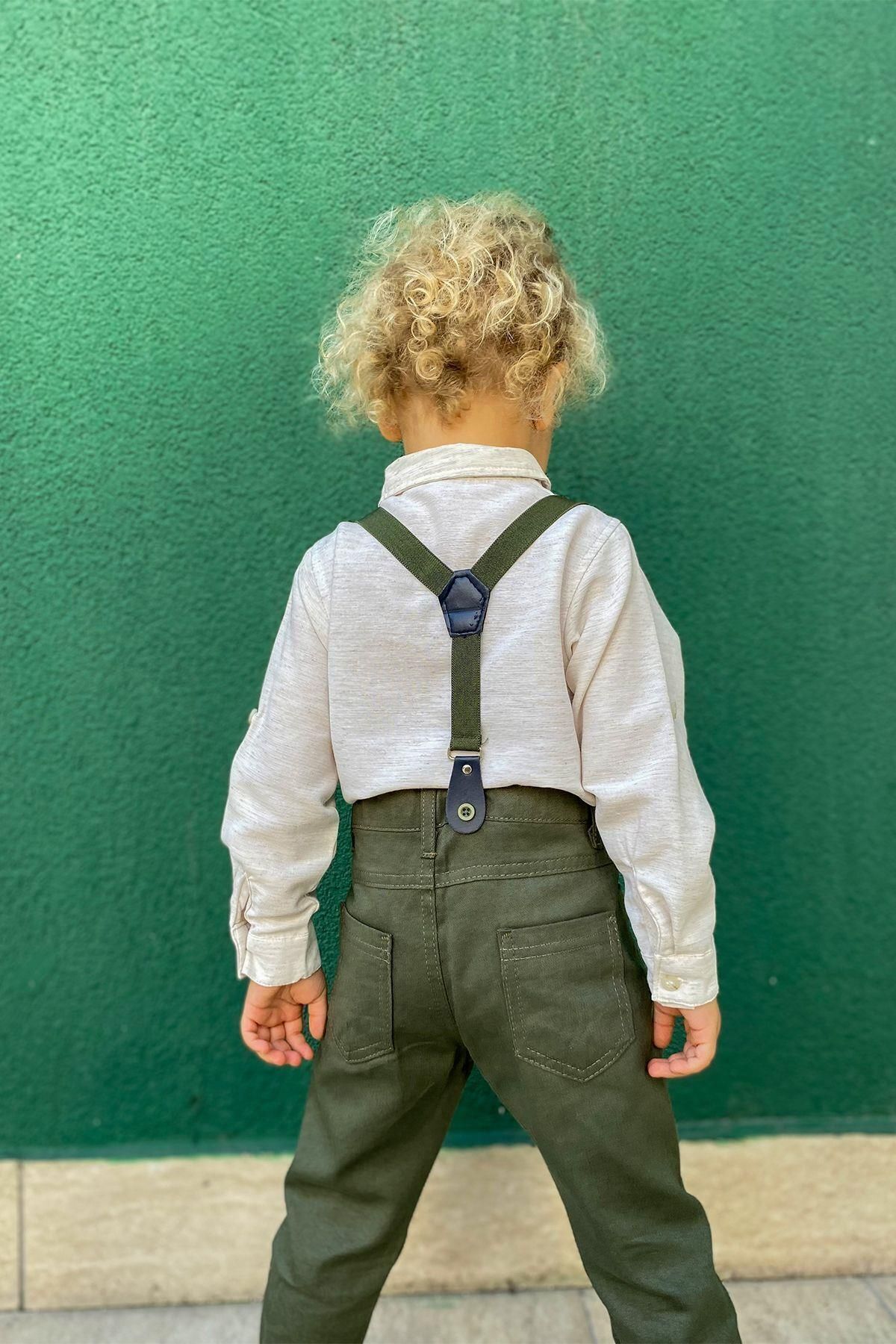 LULU Kids " Ahenk " Erkek Çocuk Takım Elbise Papyonlu Ve Slopetli 4'lü Set fotoğrafı 5 (önizleme)