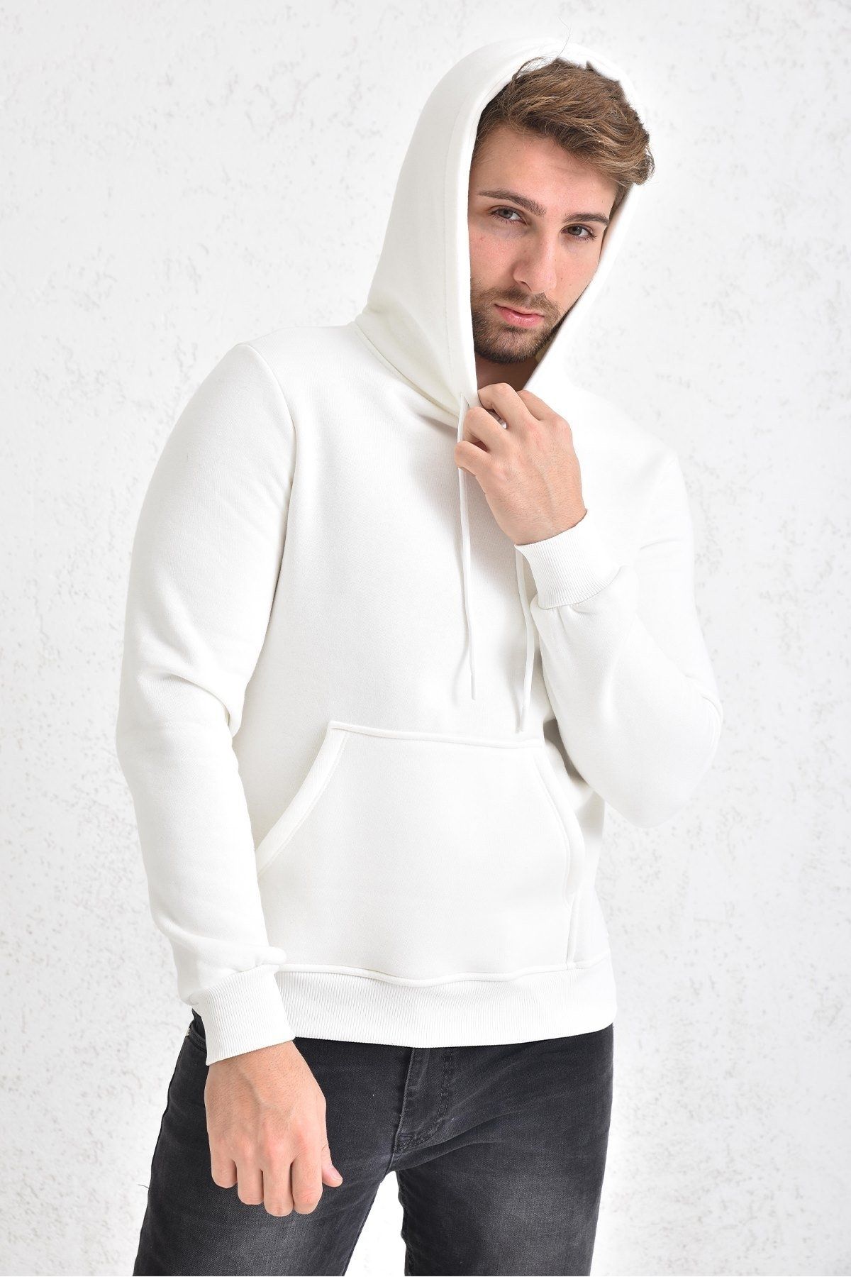 ayakuydur-Men's Sweatshirt - Tulnn Hooded, Hooded, White 1