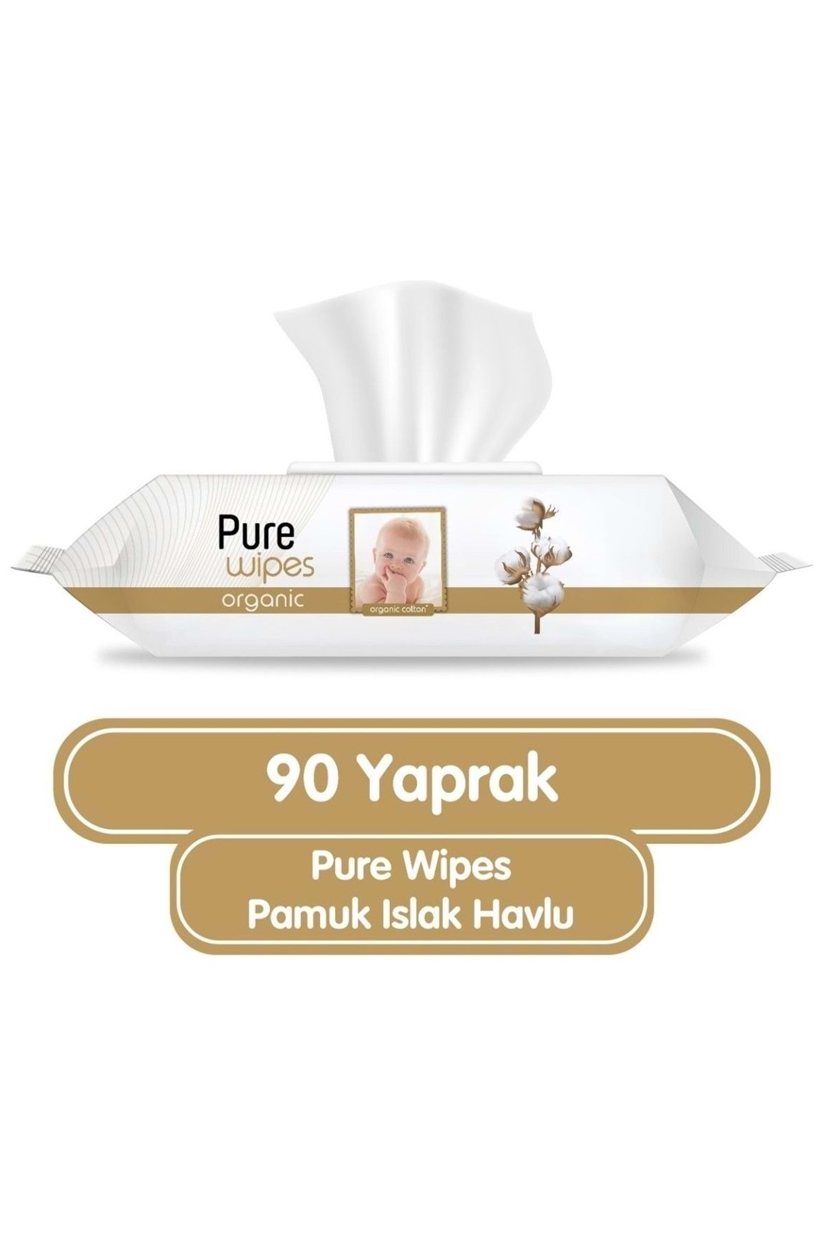 Pure Baby Islak Havlu Mendil 90 Yaprak Yenidoğan Organic Pamuklu (5 Li Set) 450 Yaprak Plstk Kapak fotoğrafı 3 (önizleme)